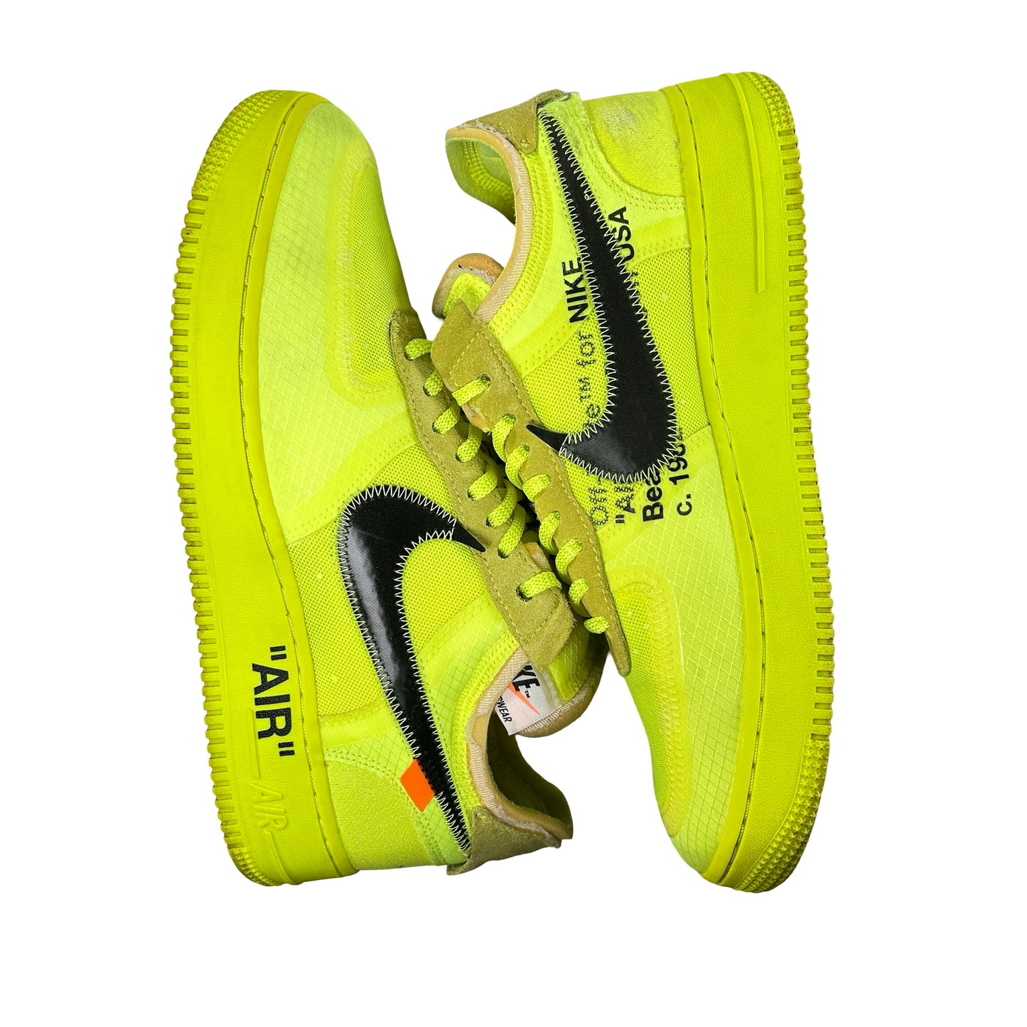 AO4606 700 Nike Air Force 1 Low Off-White Volt [USED] - 9 M (Used2)