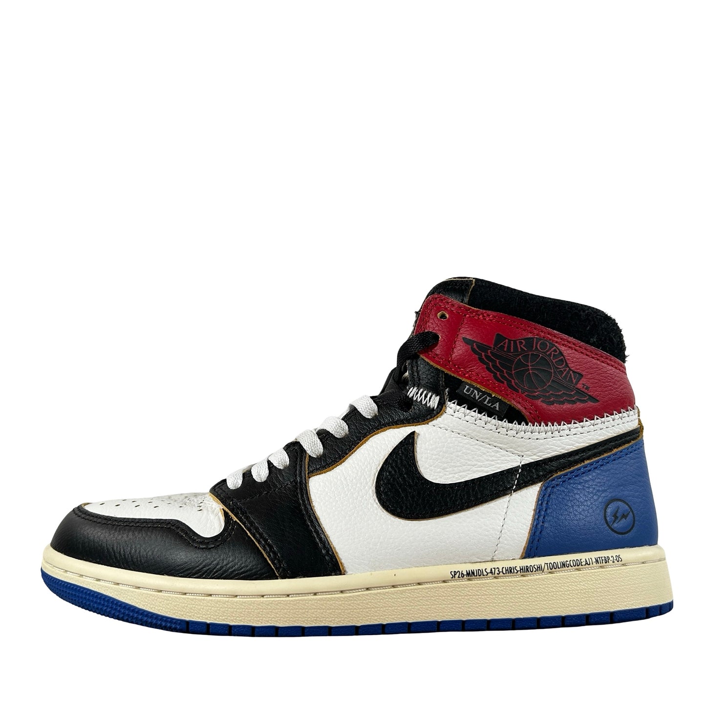 IO7847 002 Jordan 1 Retro High OG SP Fragment x Union LA Varsity Red Sport Royal [USED] - 8 M (Used)