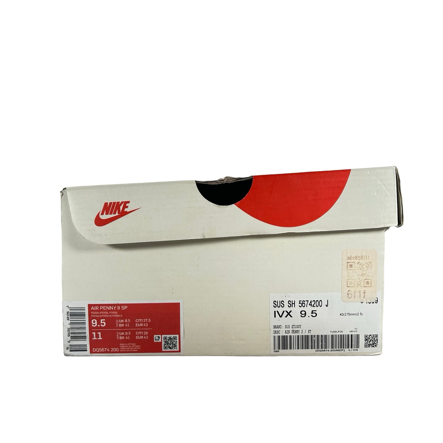 DQ5674 200 Nike Air Penny 2 Stussy Fossil [USED] - 9.5 M (Used)