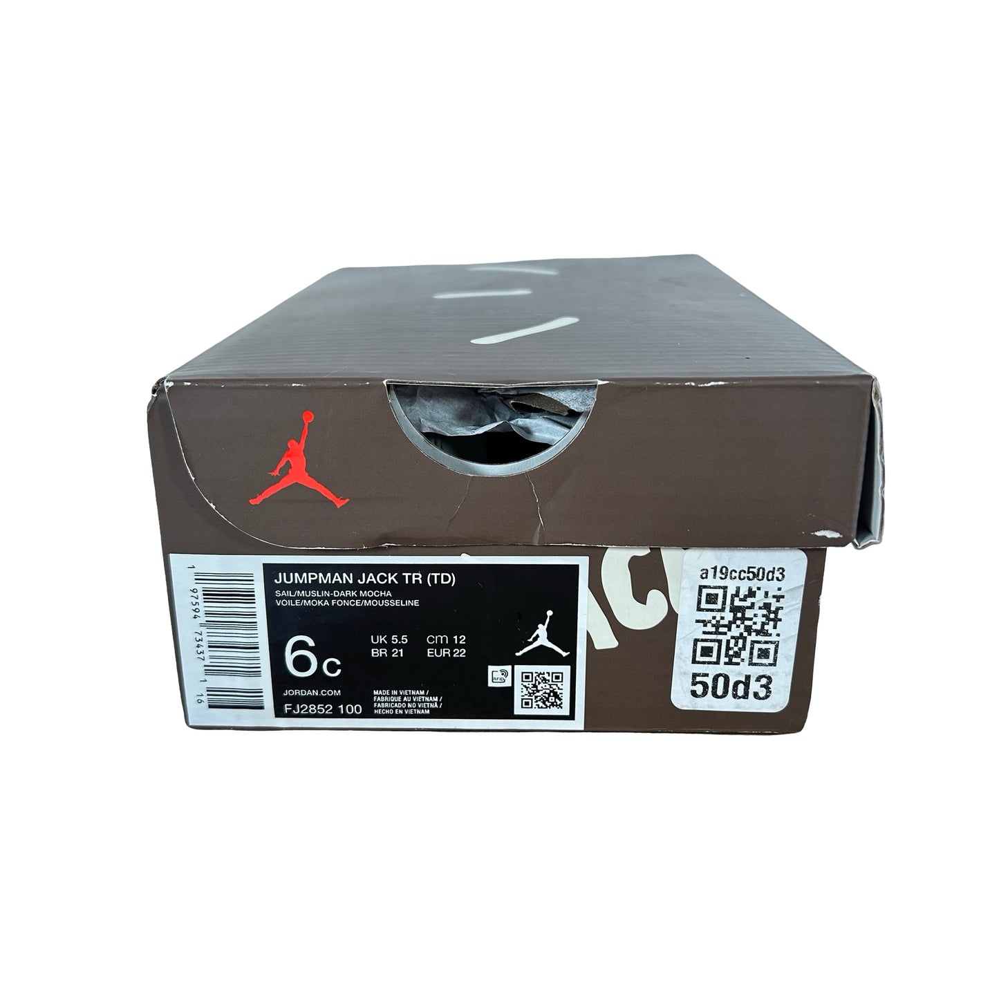 FJ2852 100 Jordan Jumpman Jack TR Travis Scott Sail (TD) [USED] - 6 C (Used)