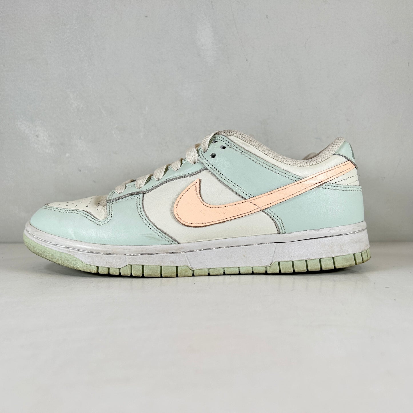 DD1503 104 Nike Dunk Low Barely Green (Women's) [USED] - 8 W (Used) (No Box)