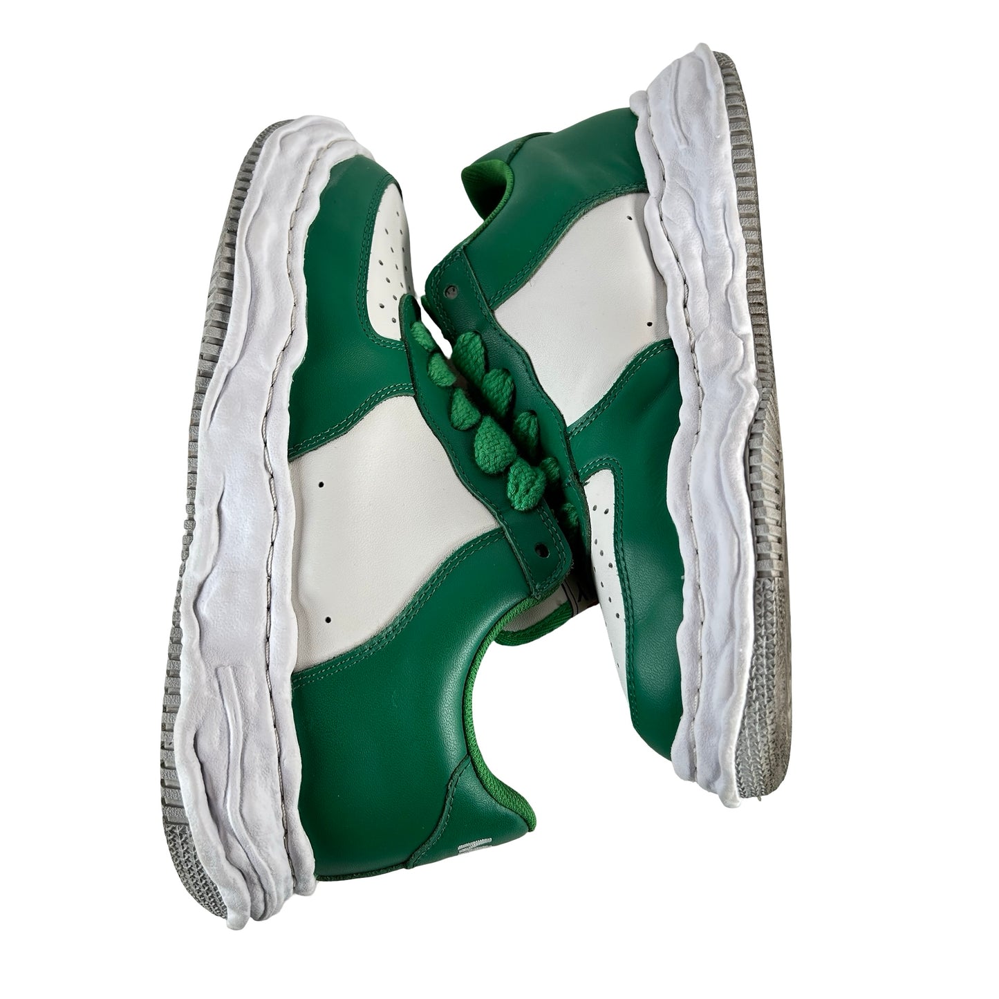 A08FW706 Maison Mihara Yasuhiro Wayne OG Sole Leather Low Green White [USED] - 42 (Used)