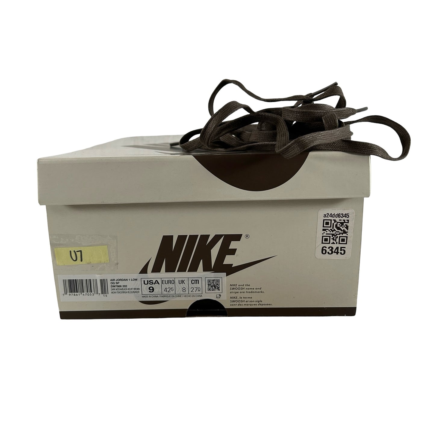 DM7866 202 Jordan 1 Retro Low OG SP Travis Scott Velvet Brown [USED] - 9 M (Used7)