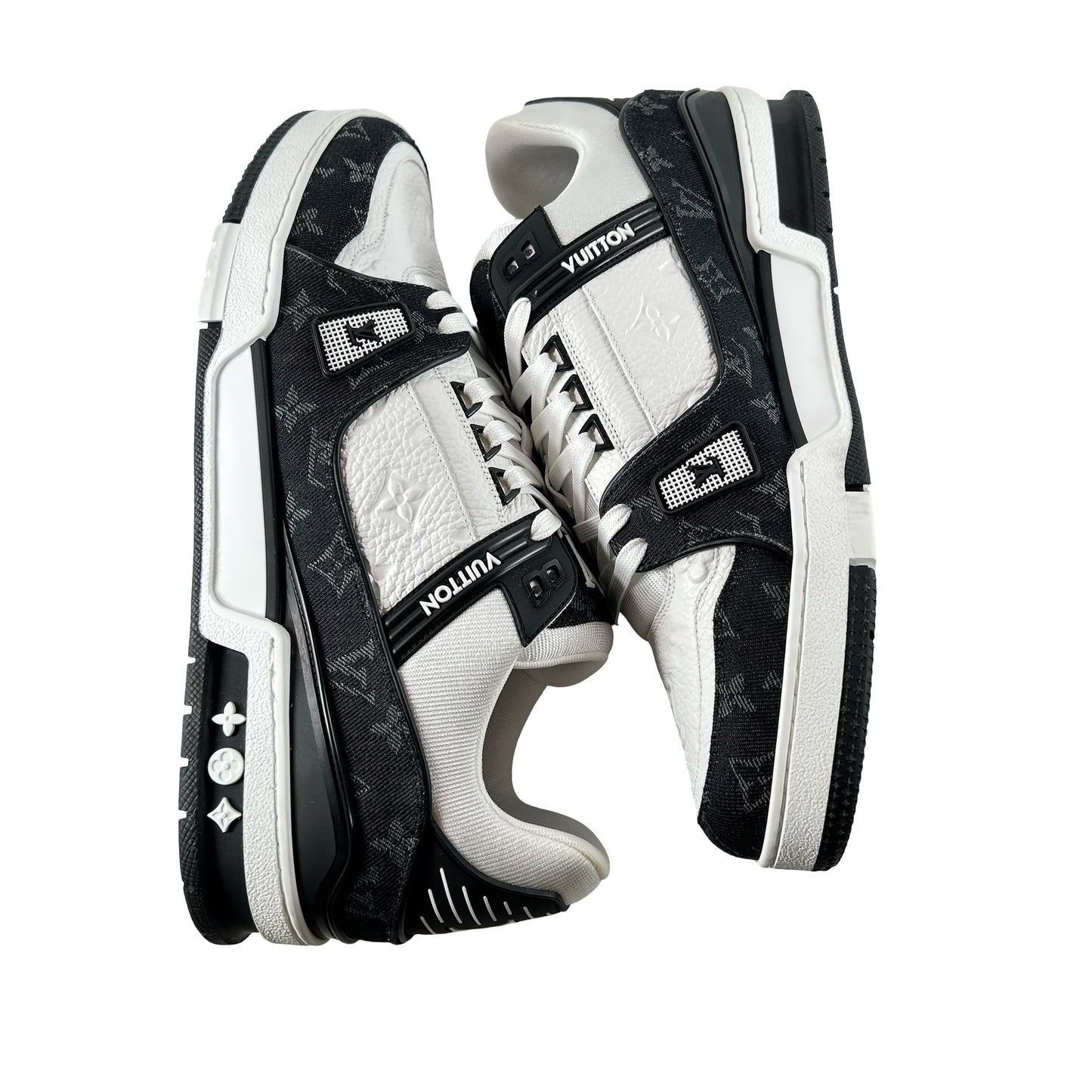 1A9JG9 Louis Vuitton LV Trainer White Black [USED] - LV 11 (Used)