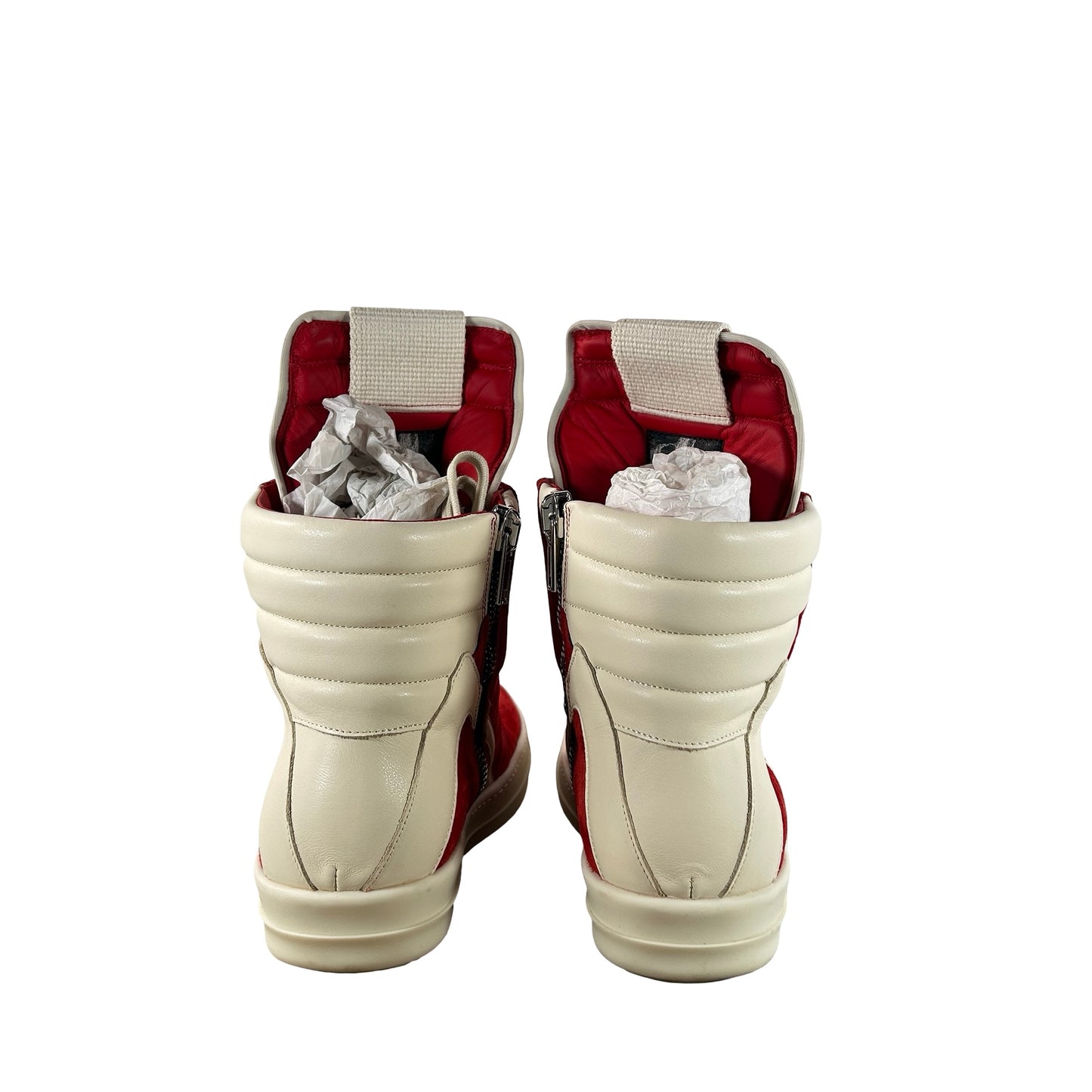 RR01F2894 LVSLCO 7311 Rick Owens Geobasket High Carnelian Milk [USED] - 42 EU / US 9 M (Used)