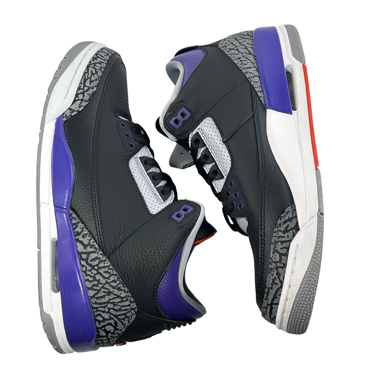 CT8532 050 Jordan 3 Retro Black Court Purple [USED] - 8.5 M (Used) (Replace Box)