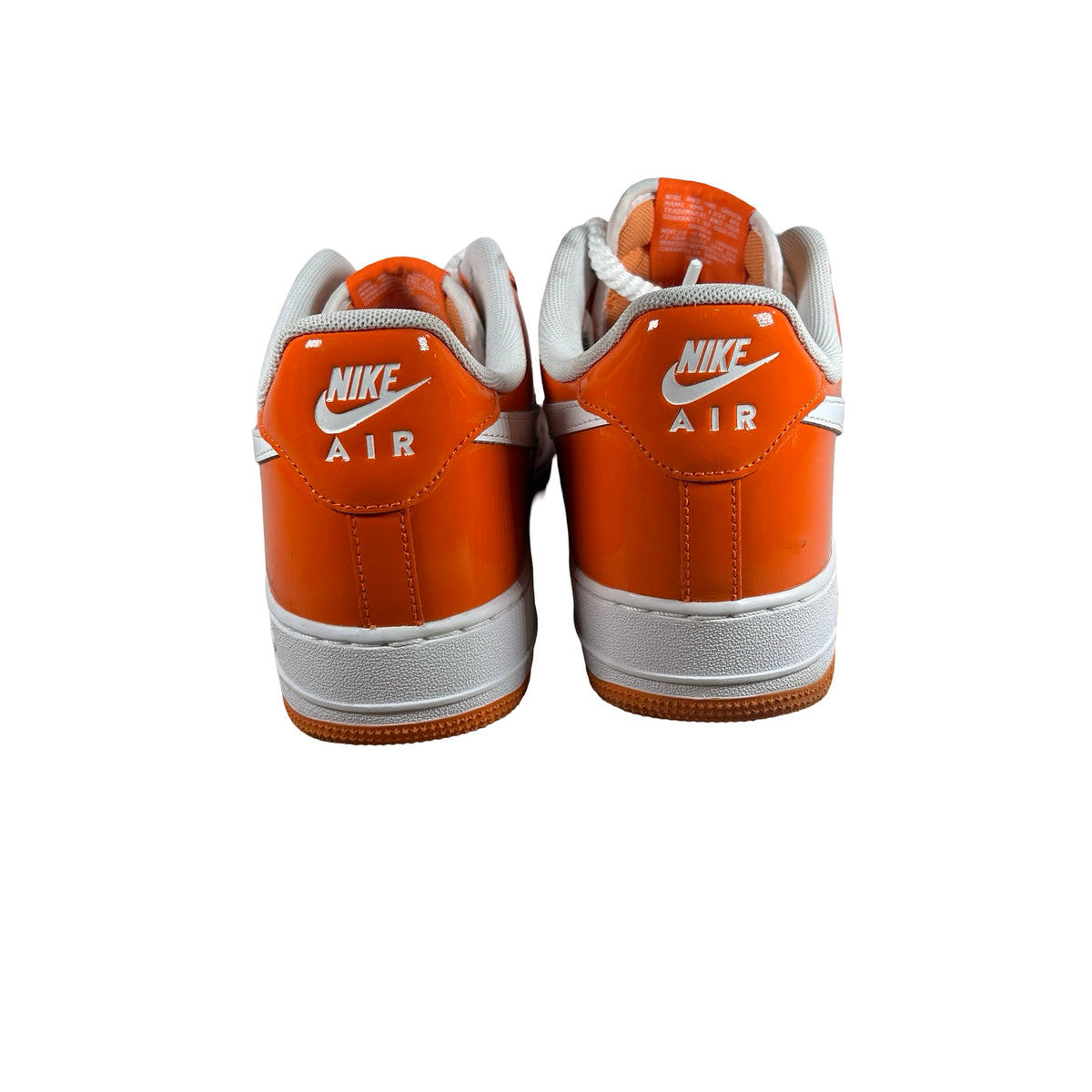 HV9405 800 Nike Air Force 1 Low '07 Orange White Patent [USED] - 11.5 M (Used)