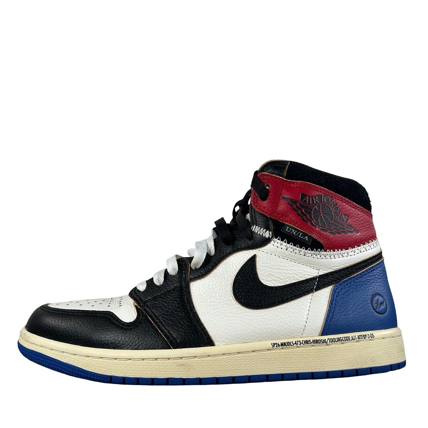 IO7847 002 Jordan 1 Retro High OG SP Fragment x Union LA Varsity Red Sport Royal [USED] - 8.5 M (Used)