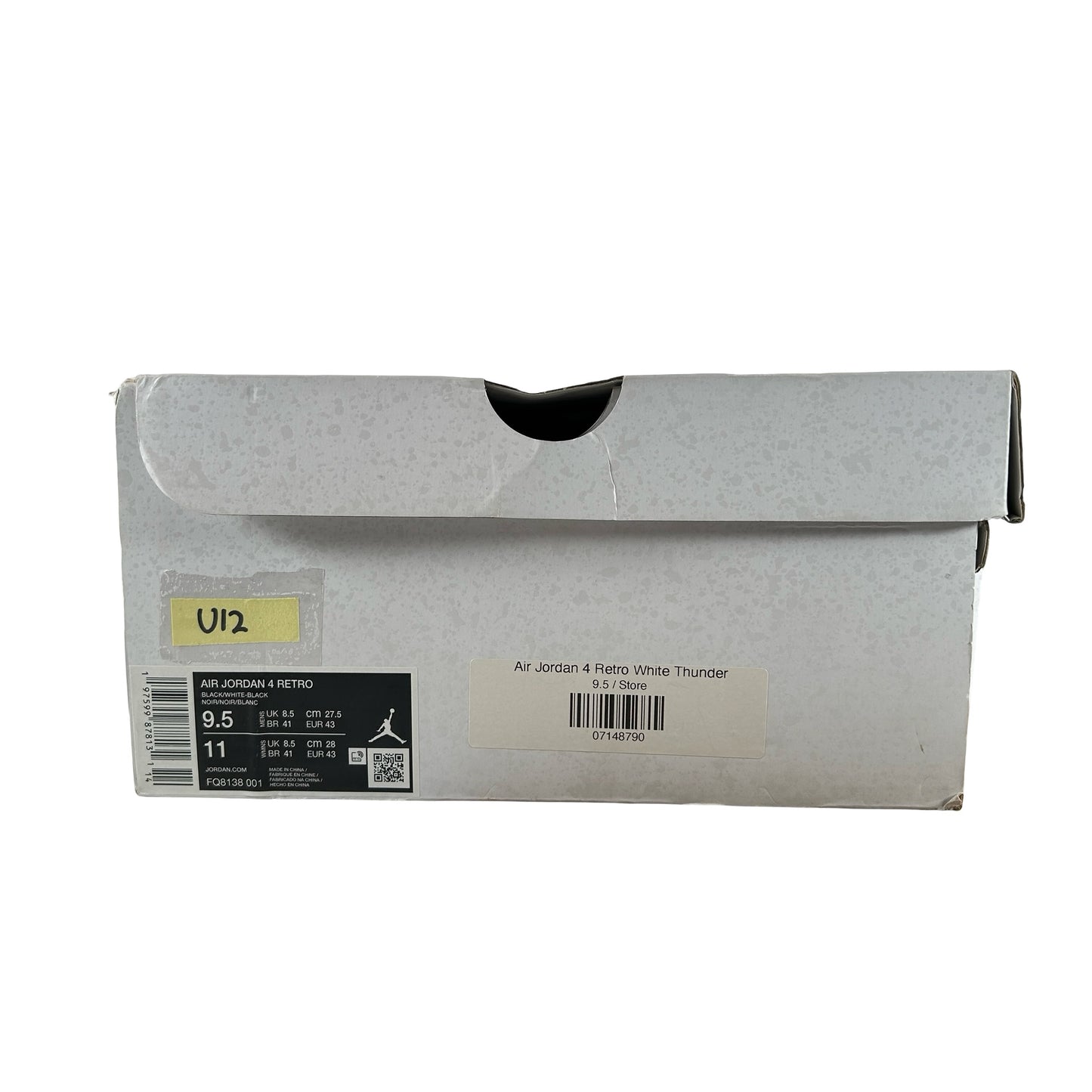 FQ8138 001  Jordan 4 Retro White Thunder [USED] - 9.5 M (Used12)