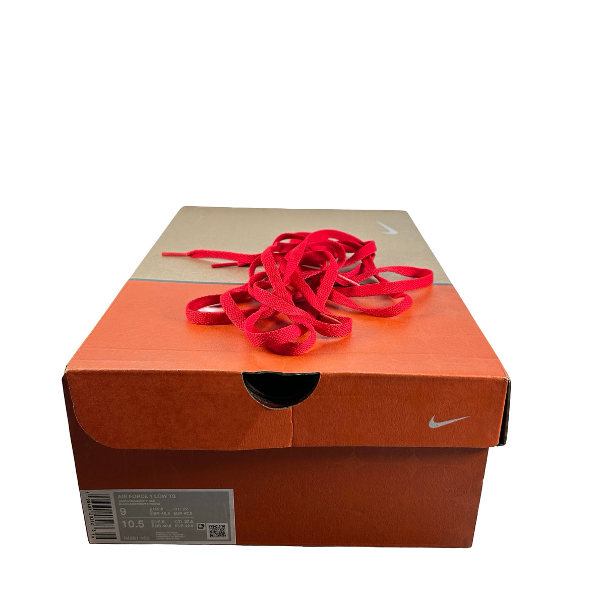 II4391 100 Nike Air Force 1 Low QS Terror Squad White University Red [USED] - 9 M (Used)