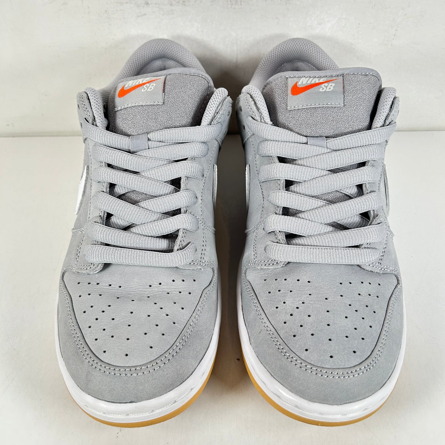 DV5464 001 Nike SB Dunk Low Pro ISO Orange Label Wolf Grey Gum [USED] - 9.5 M (Used)