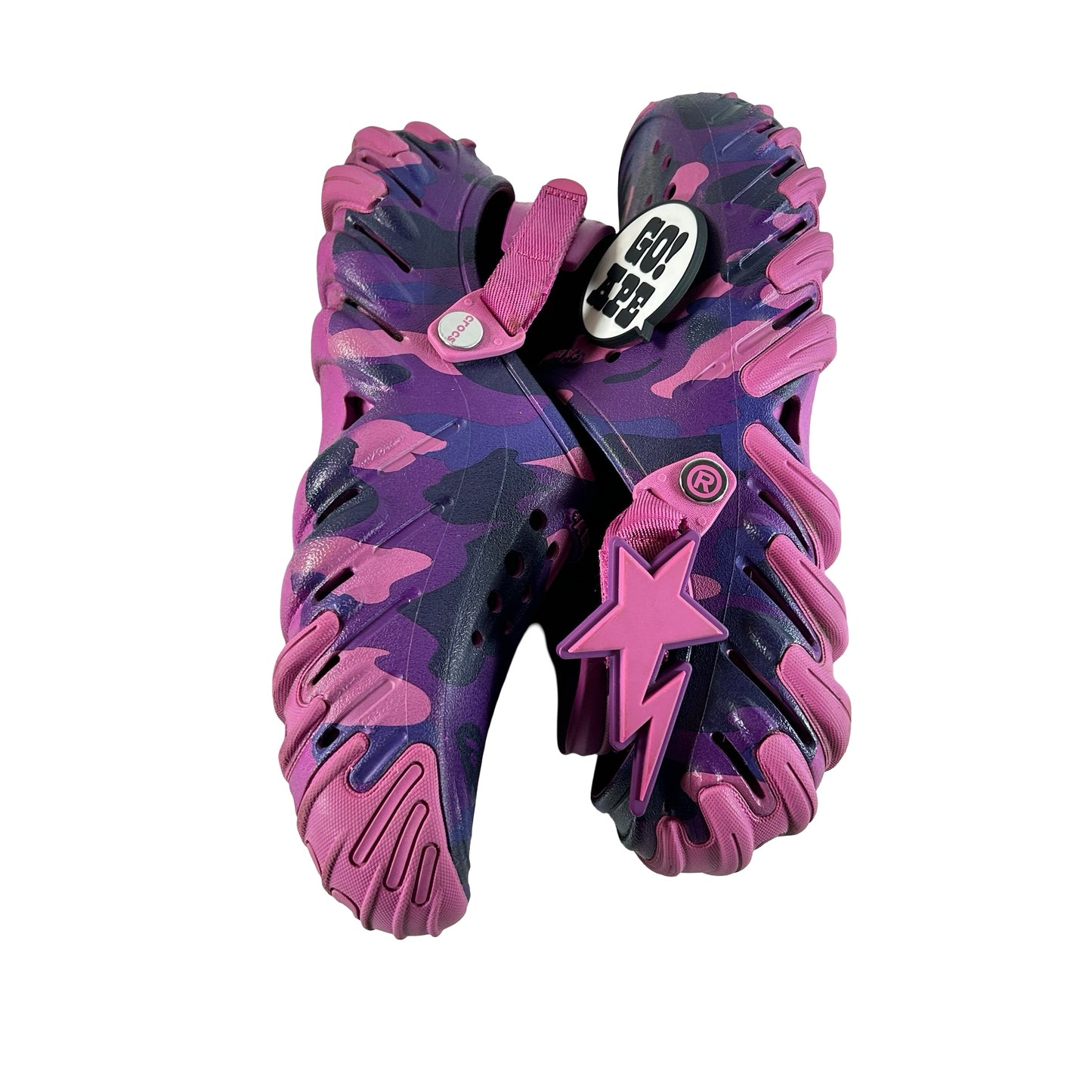 213140 5BV Crocs Echo RO Clog Bape Grapeberry Camo [USED] - 11 M (Used)