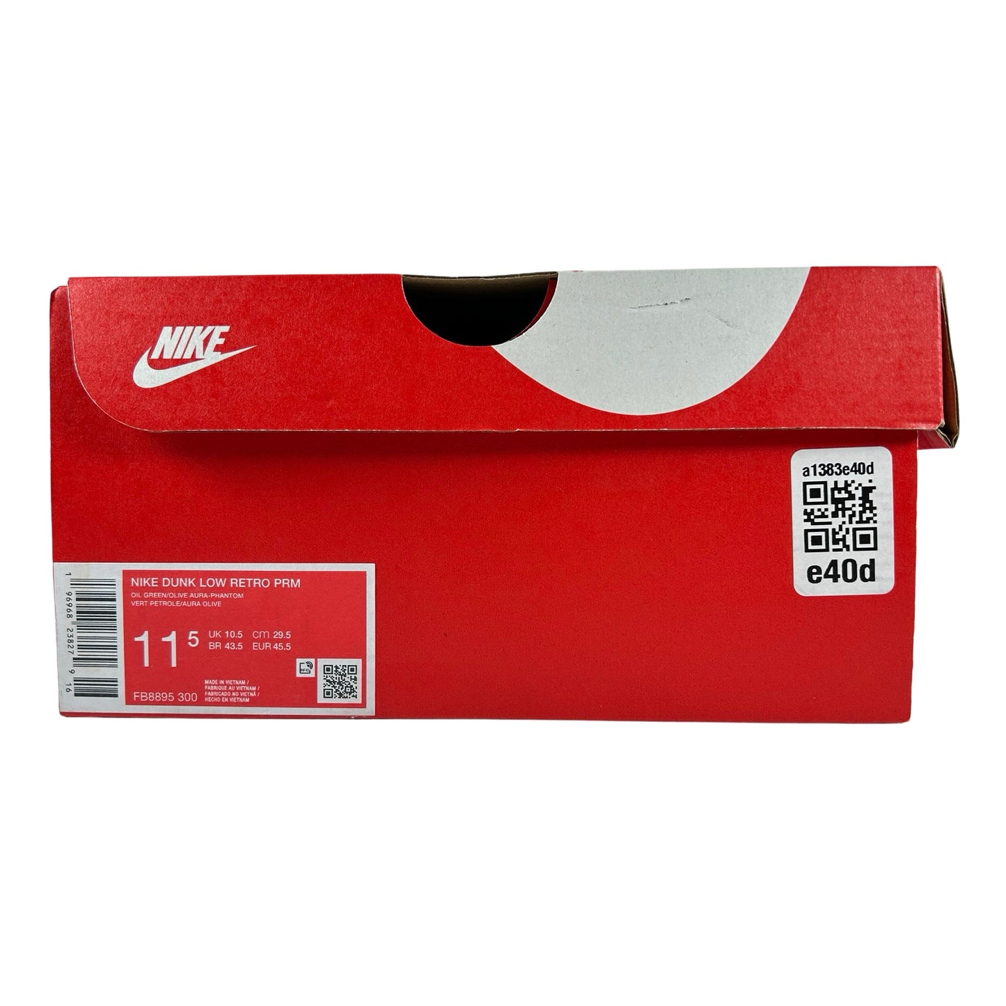 FB8895 300 Nike Dunk Low Retro Premium Oil Green Olive Aura [USED] - 11.5 M (Used)