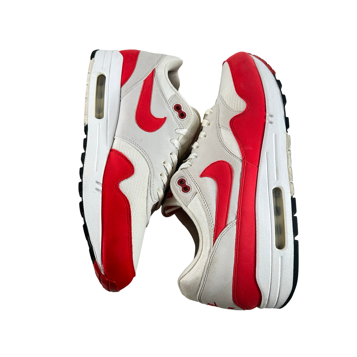 908375 103 Nike Air Max 1 Anniversary Red (2017/2018 Restock Pair) [USED] - 13 M (Used)
