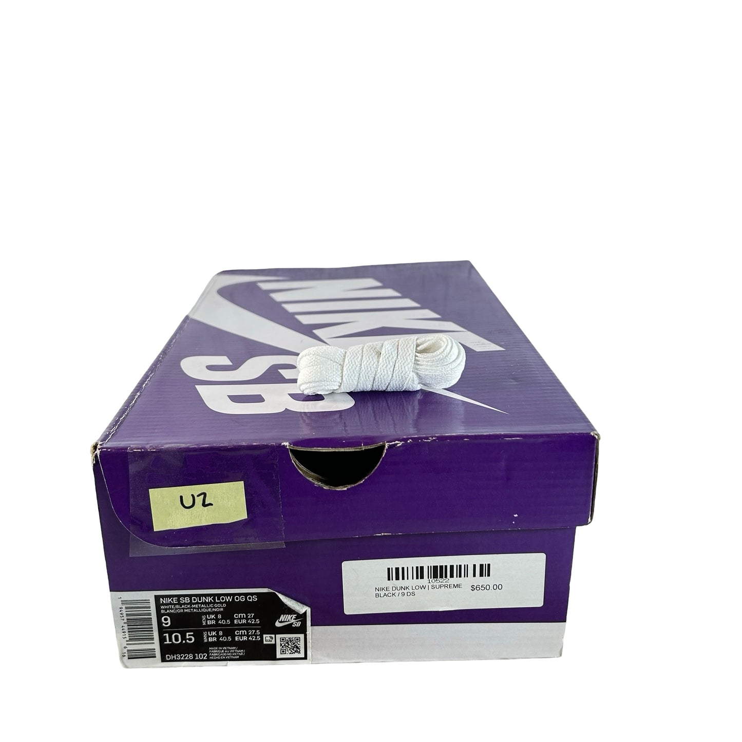 DH3228 102 Dunk SB Low Supreme Black [USED] - 9 M (Used2)