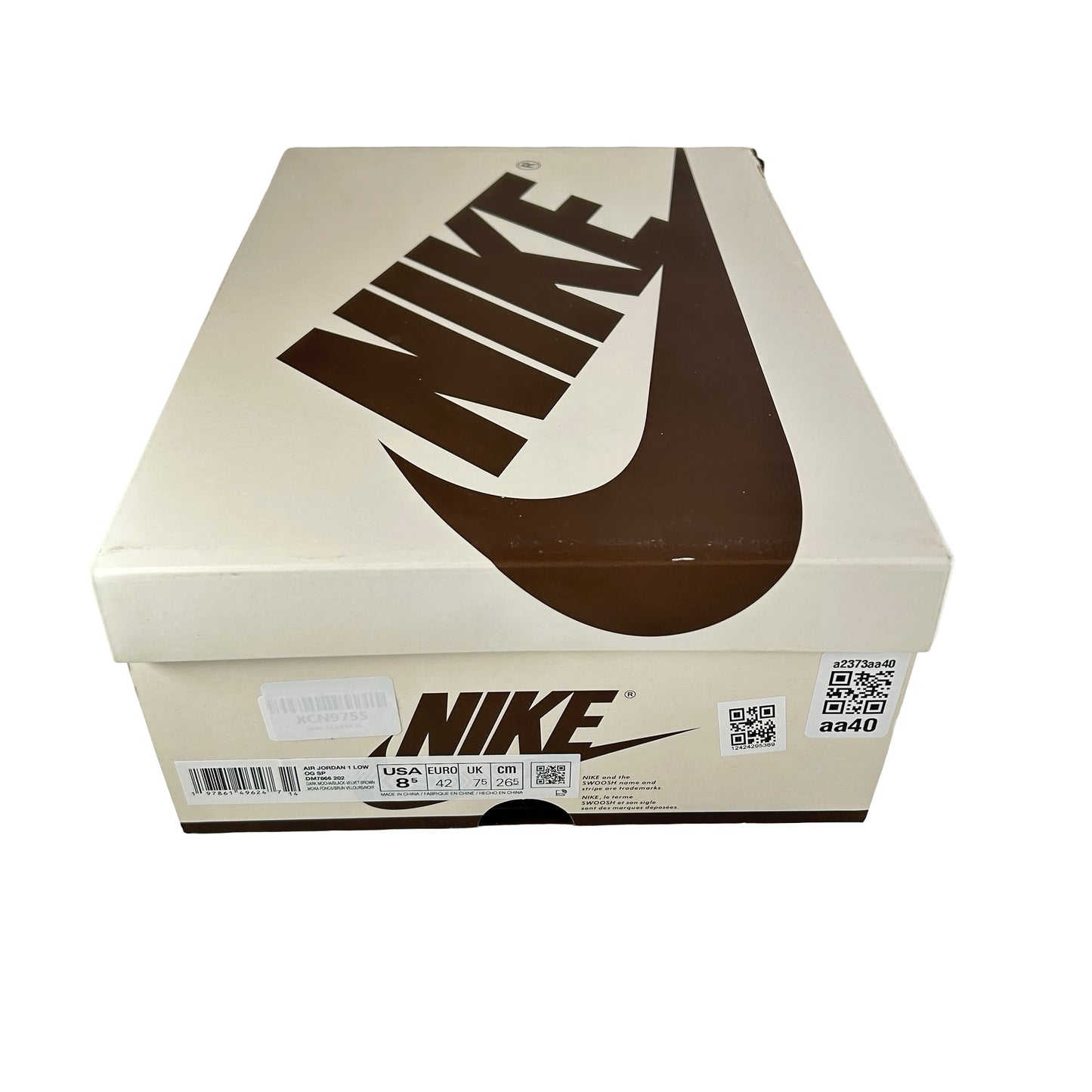 DM7866 202 Jordan 1 Retro Low OG SP Travis Scott Velvet Brown [USED] - 8.5 M (Used)