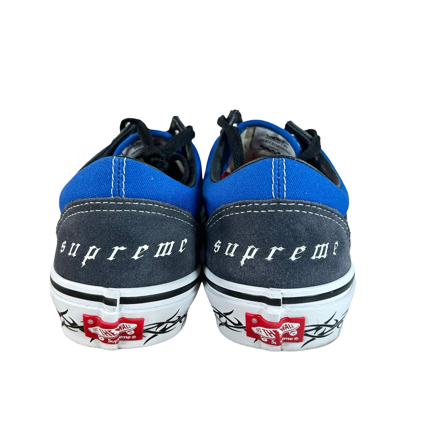VN0A5KRXCRB Supreme Vans Old Skool Barbed Wire Royal [USED] - 8.5 M (Used)