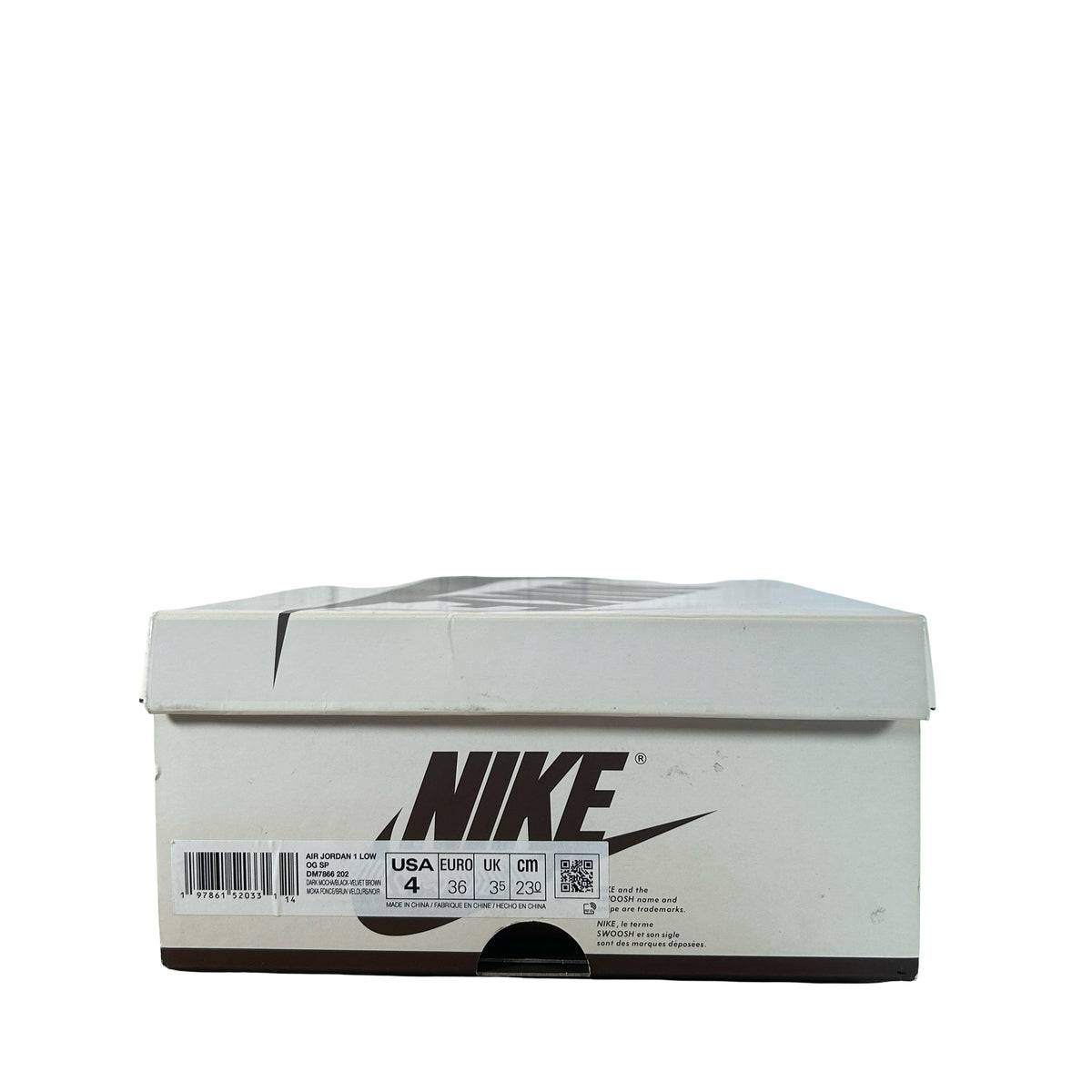 DM7866 202 Jordan 1 Retro Low OG SP Travis Scott Velvet Brown [USED] - 4 M (Used)