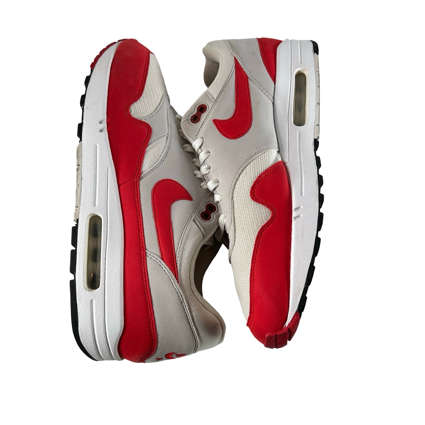 908375 103 Nike Air Max 1 Anniversary Red (2017/2018 Restock Pair) [USED] - 11.5 M (Used) (No Box)