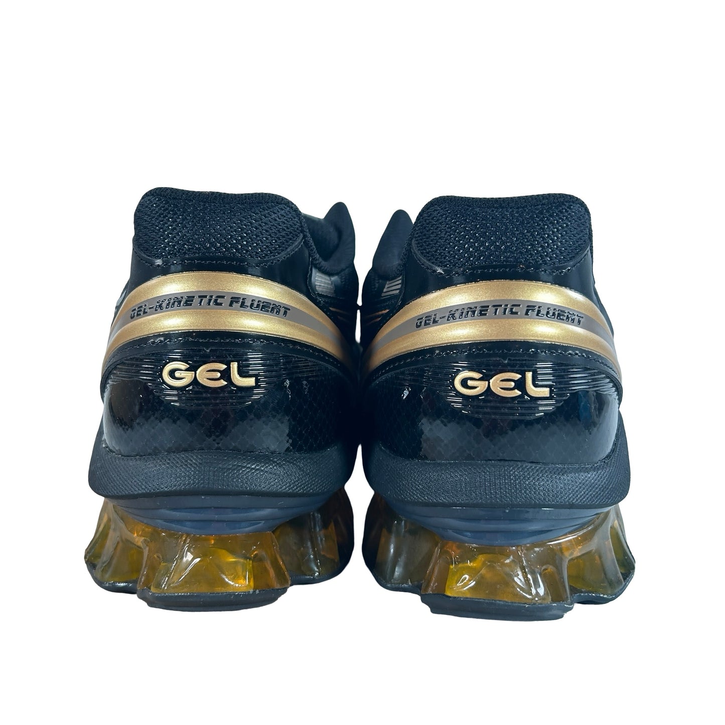 1203A591 001 ASICS Gel-Kinetic Fluent Black Gold [USED] - 11 M (Used)