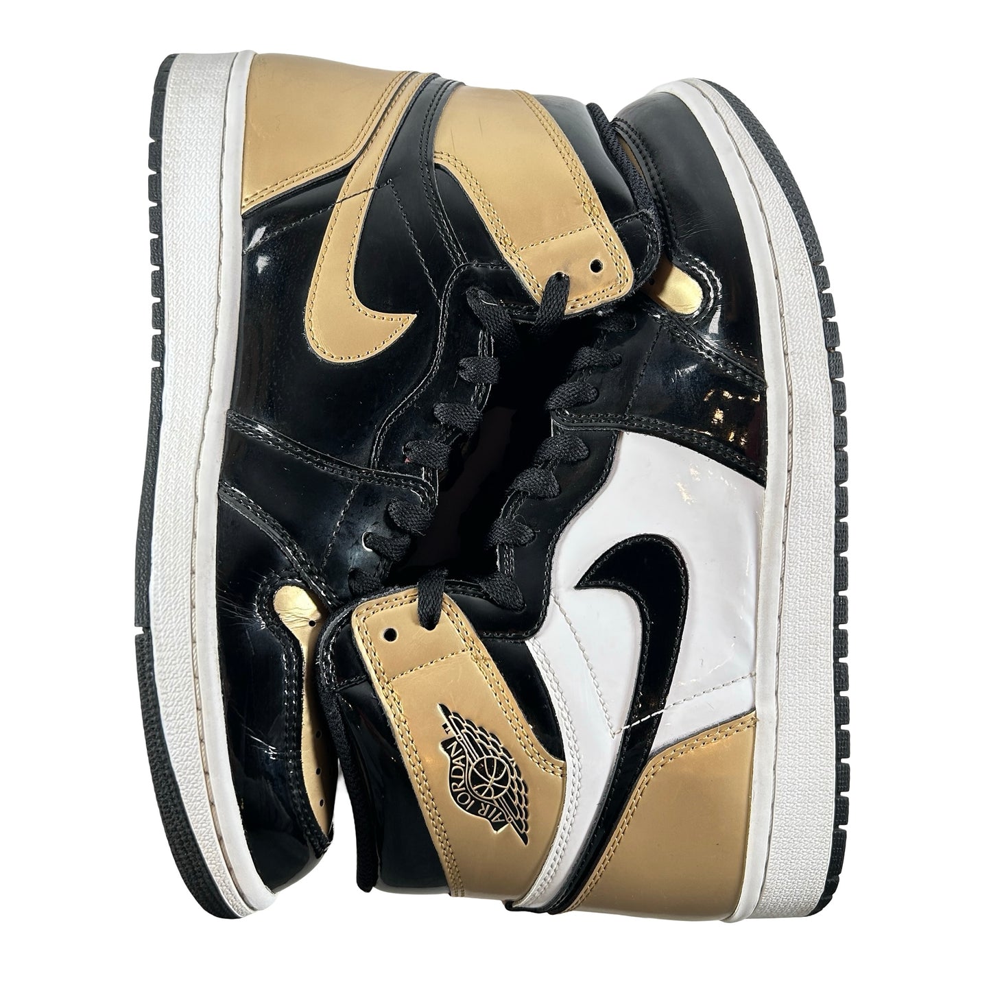 861428 007 Jordan 1 Retro High NRG Patent Gold Toe [USED] - 8.5 M (Used) (No Box)