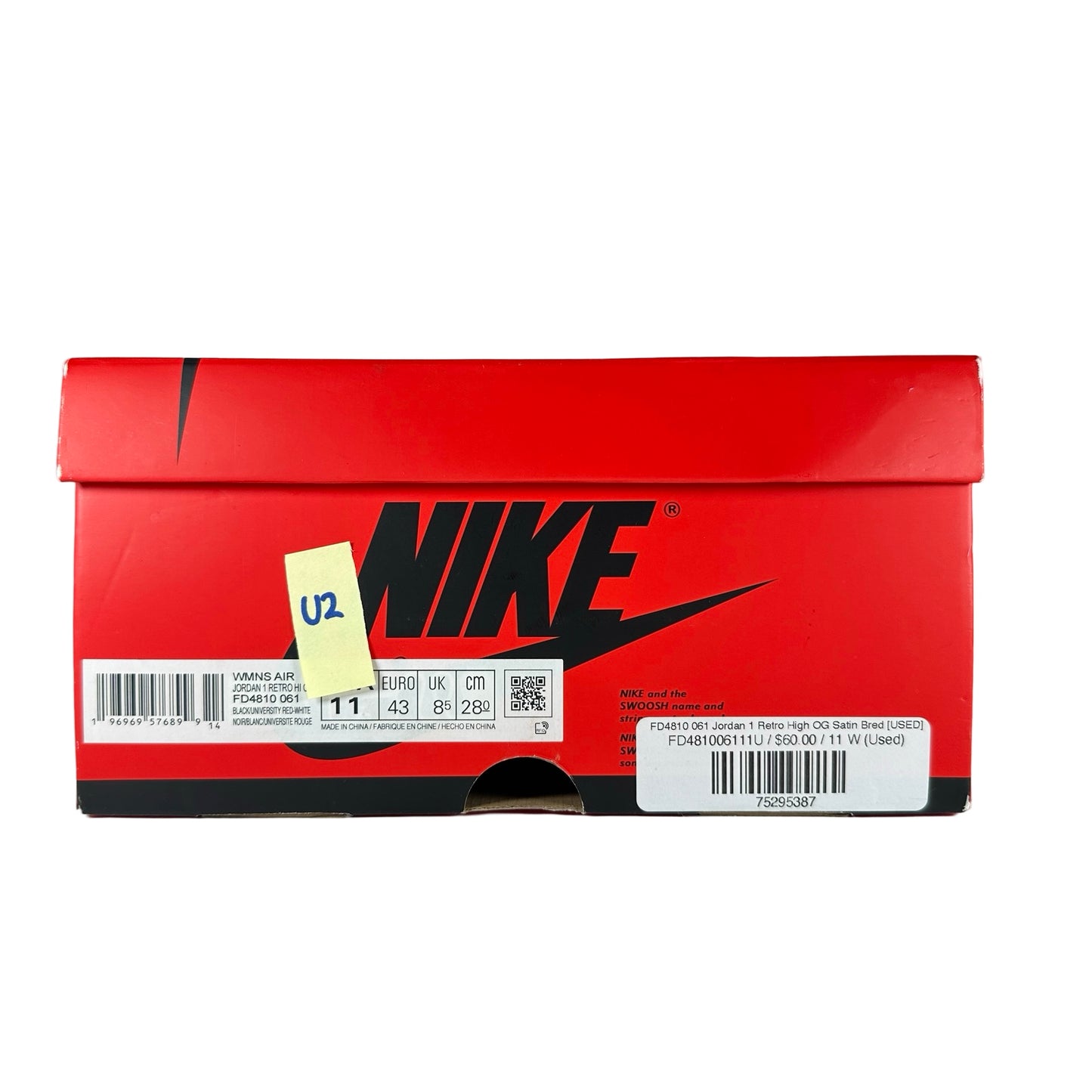 FD4810 061 Jordan 1 Retro High OG Satin Bred [USED] - 11 W (Used2)