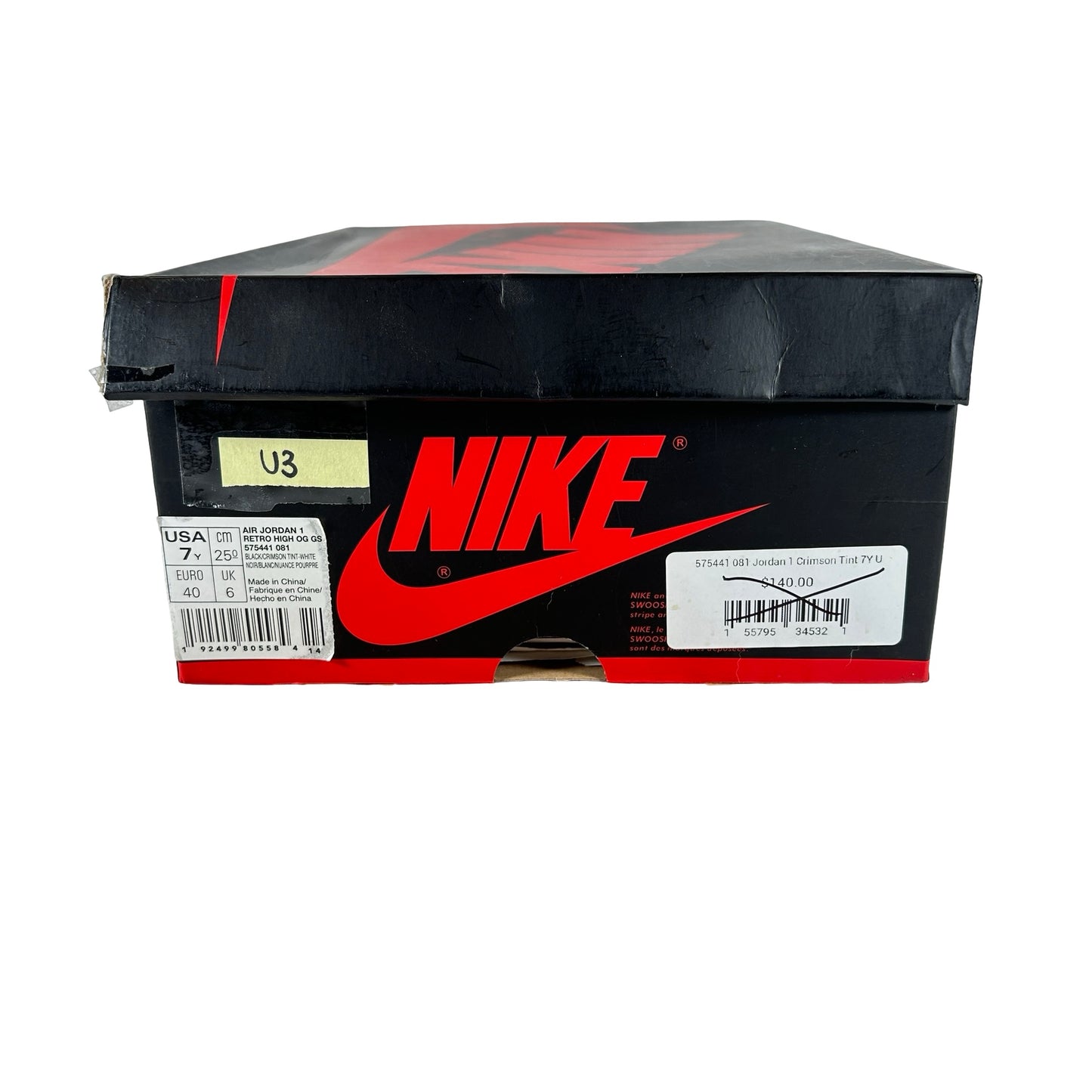 575441 081 Jordan 1 Retro High Black Crimson Tint (GS) [USED] - 7 Y (Used3)