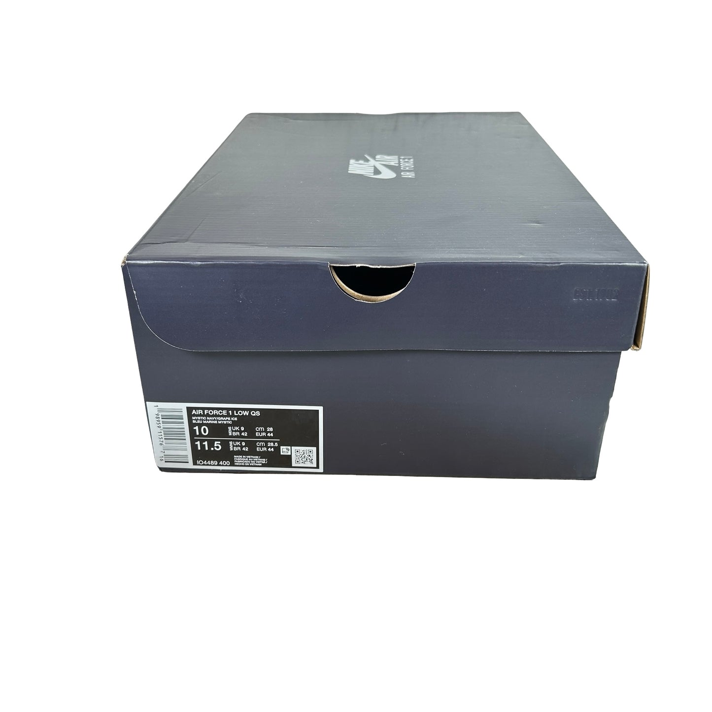 IO4489 400 Nike Air Force 1 Low Patent Leather Mystic Navy Grape Ice [USED] - 10 M (Used)