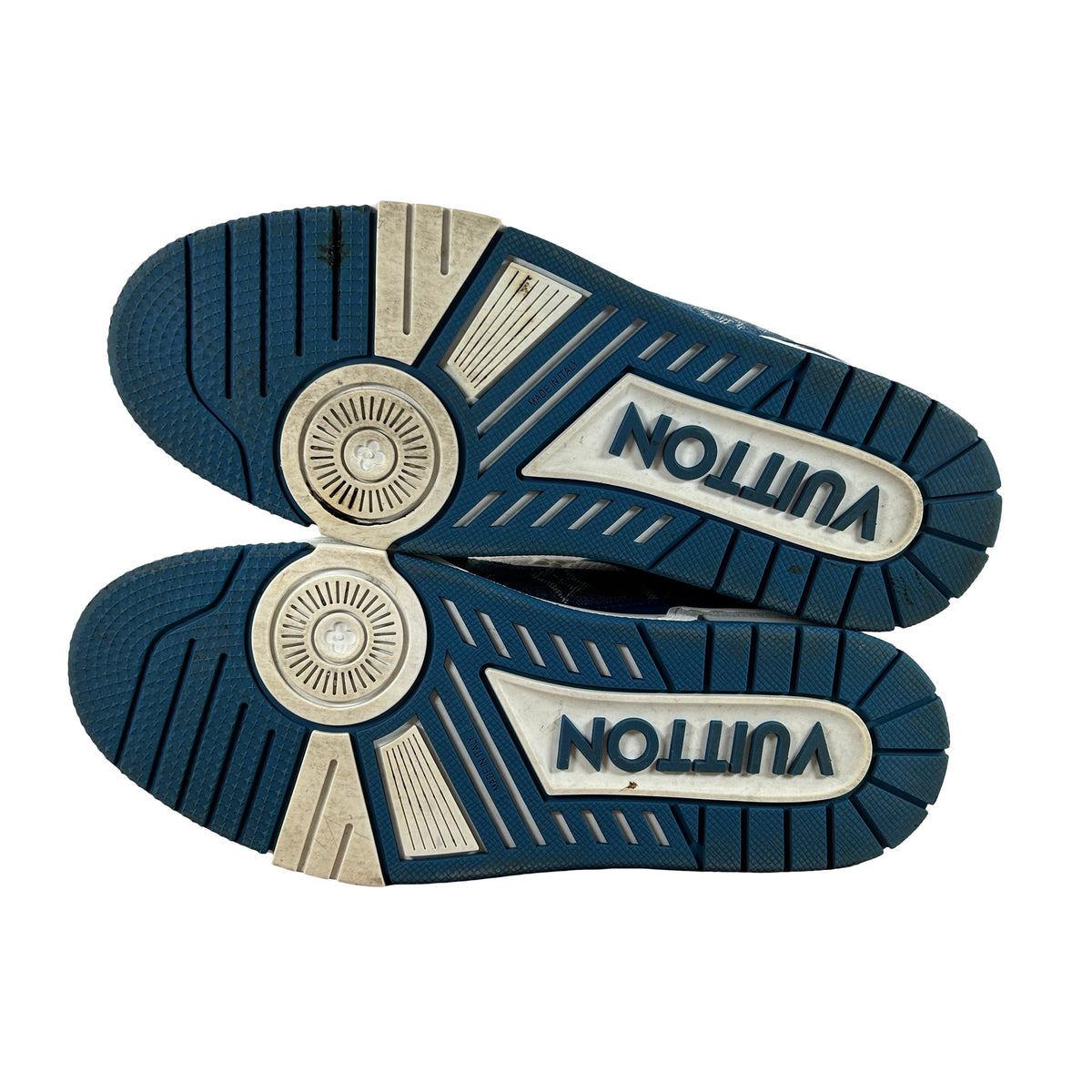 1A9JGZ Louis Vuitton LV Trainer Monogram Denim White Blue [USED] - LV 6 / US 7 (Used) (No Box)