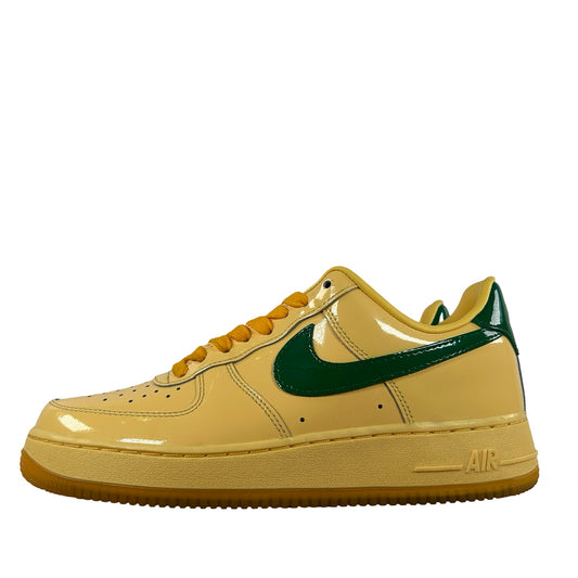 IO4489 700 Nike Air Force 1 Low Patent Leather Topaz Gold Pine Green [USED] - 8 M (Used)