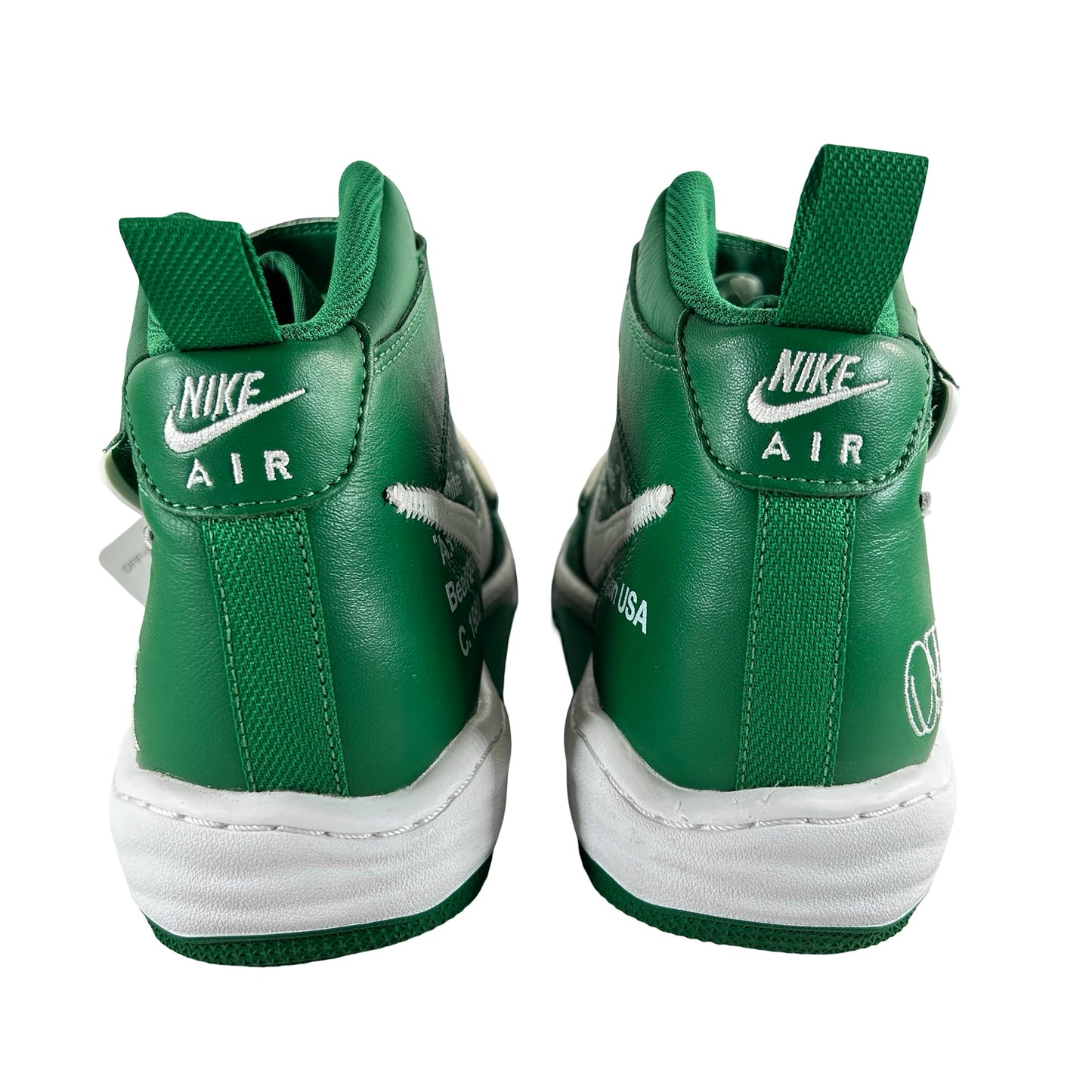 DR0500 300 Nike Air Force 1 Mid Off-White Pine Green [USED] - 12 M (Used) (No Box)