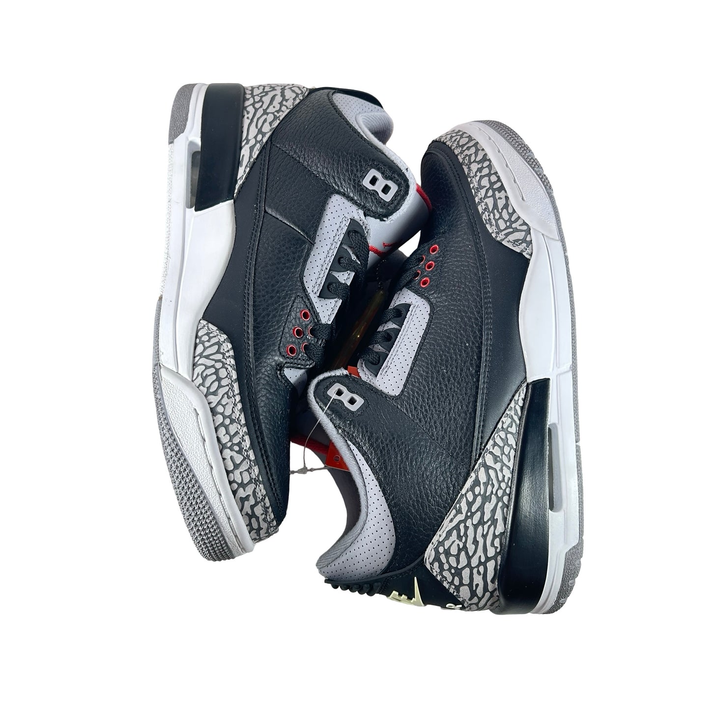 854262 001 Air Jordan 3 Black Cement 2018 - 8.5 M (Yellowing Nike Air)