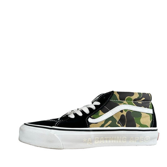 VN000MZGCX3 Vans LX Sk8-Mid Bape ABC Camo Black Green [USED] - 9 M (Used)