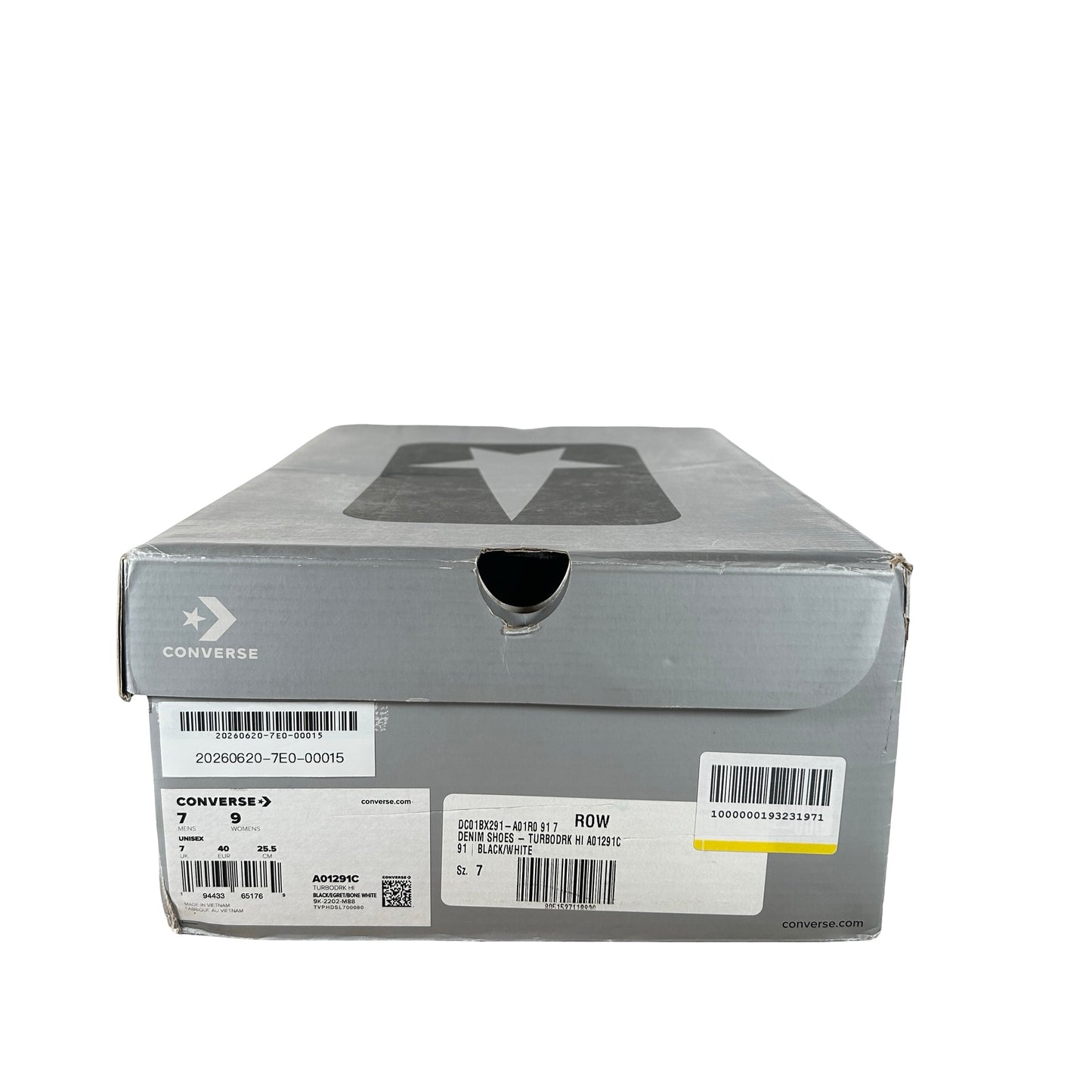 A01291C Converse TURBODRK All Star Hi Rick Owens DRKSHDW Black Lacquered [USED] - 7 M (Used)