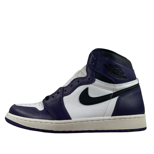 555088 500 Jordan 1 Court Purple - 10.5 M (Yellowing) (No Box)