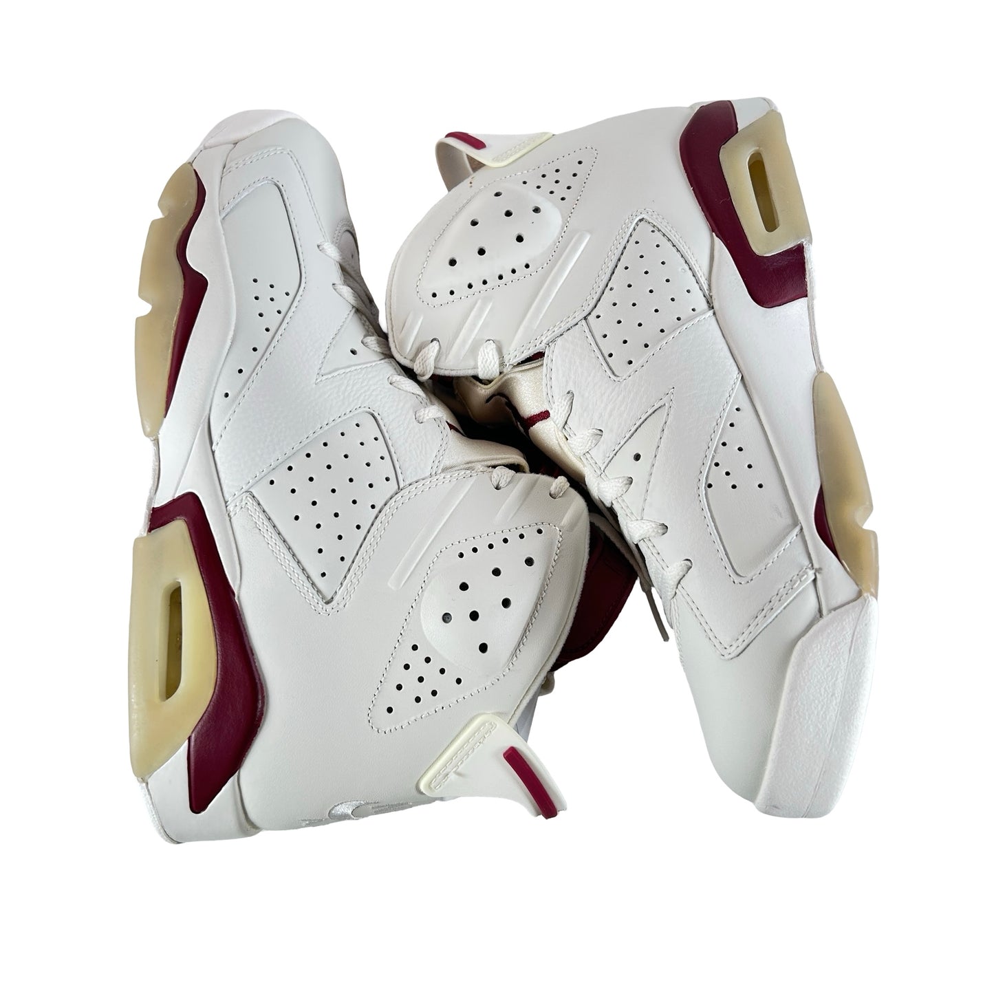 384664 116 Jordan 6 Maroon  - 10.5 M (Yellowing3) (Damaged Lid)