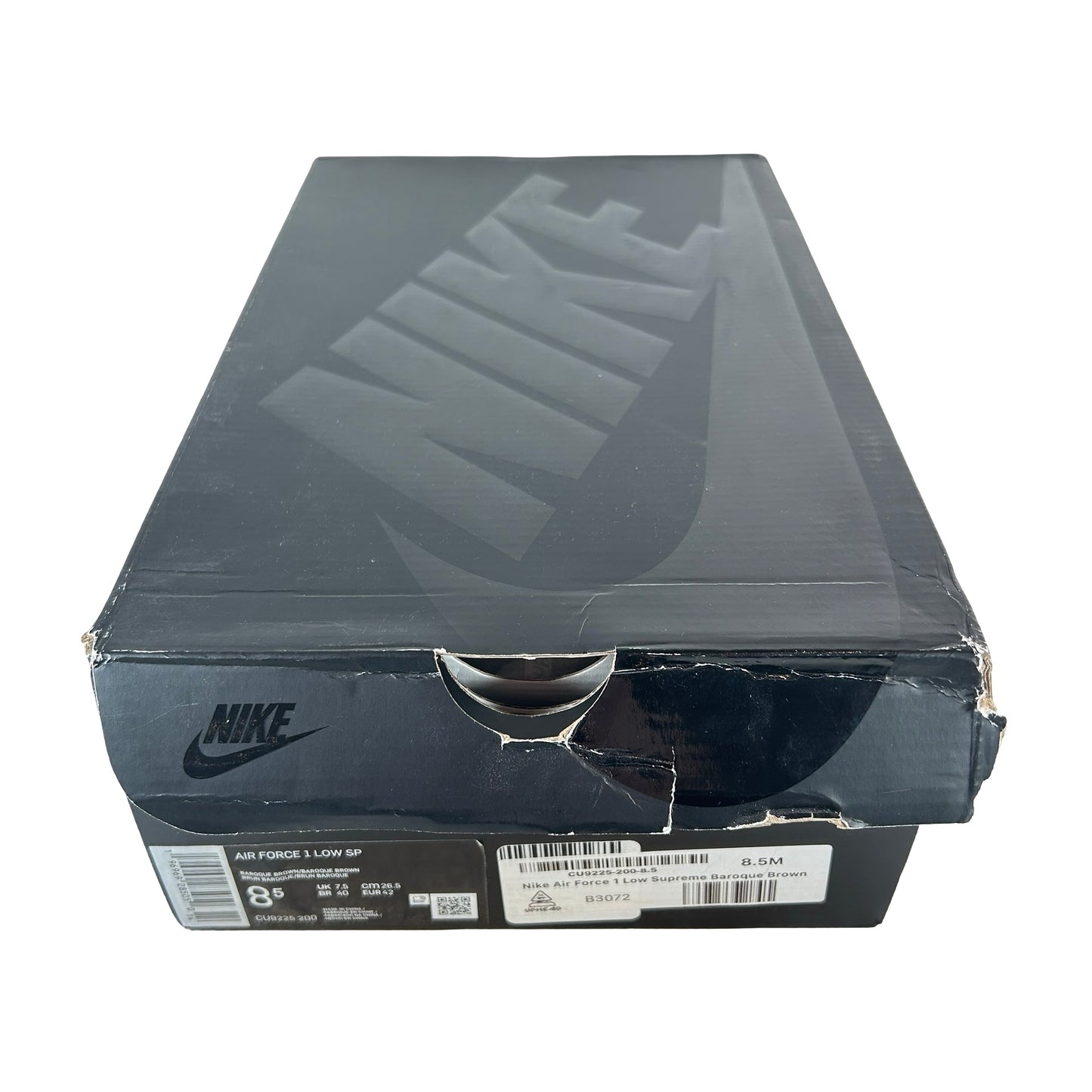 CU9225 200 Nike Air Force 1 Low Supreme Baroque Brown [USED] - 8.5 M (Used)