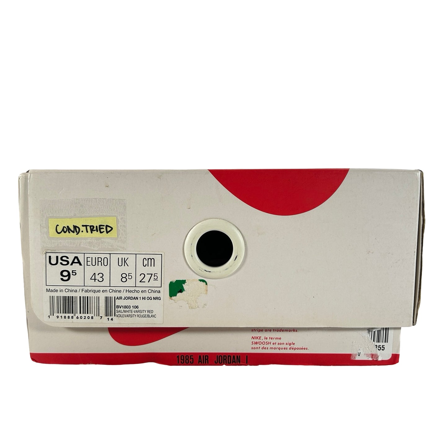 BV1803 106 Jordan 1 Retro High Nigel Sylvester [CONDITIONAL] - 9.5 M (Tried On)