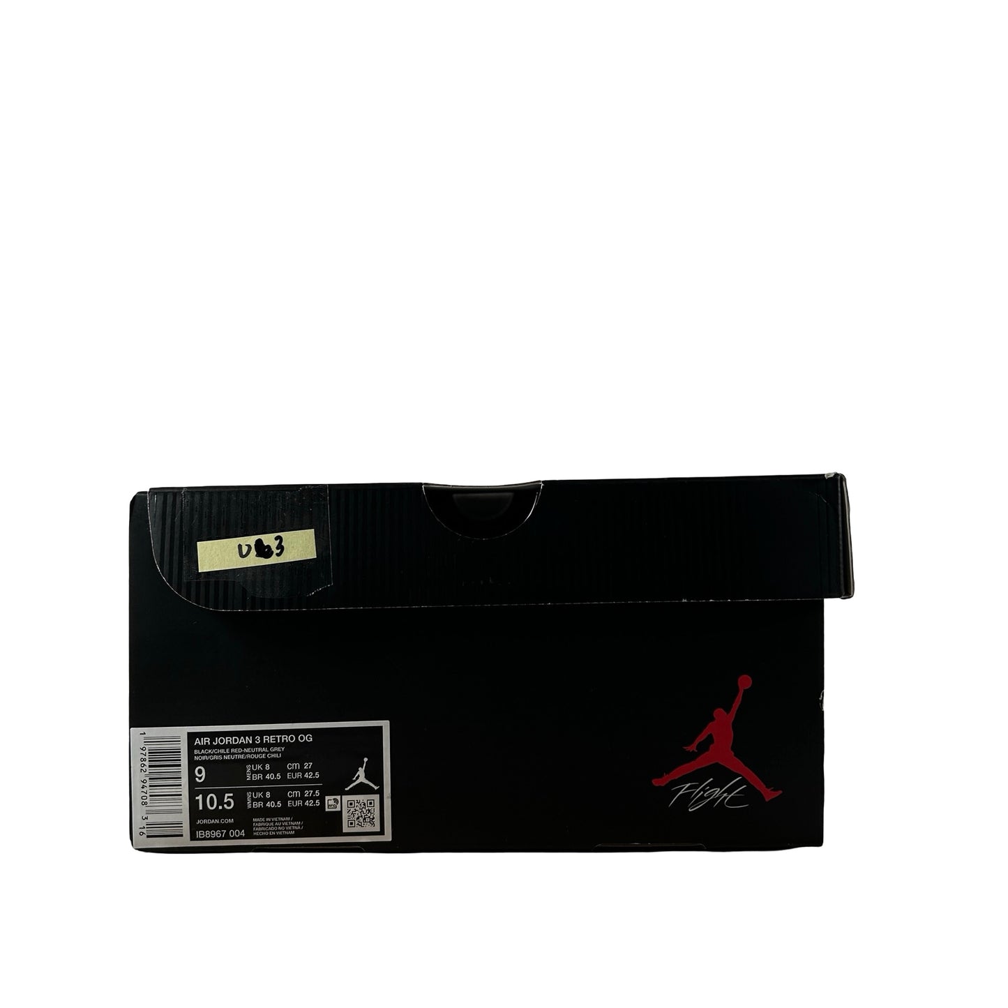 IB8967 004 Jordan 3 Retro OG Rare Air [USED] - 9 M (Used3)