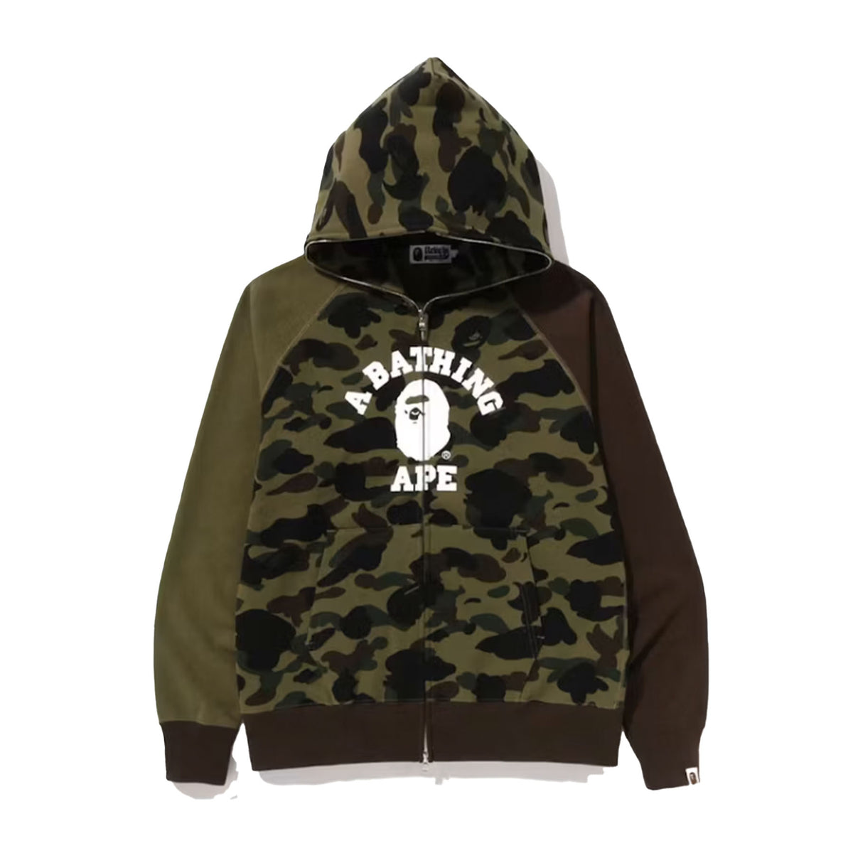 BAPE 1st Camo Crazy College Full Zip Hoodie (SS23) Green