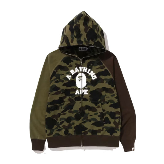 BAPE 1st Camo Crazy College Full Zip Hoodie (SS23) Green
