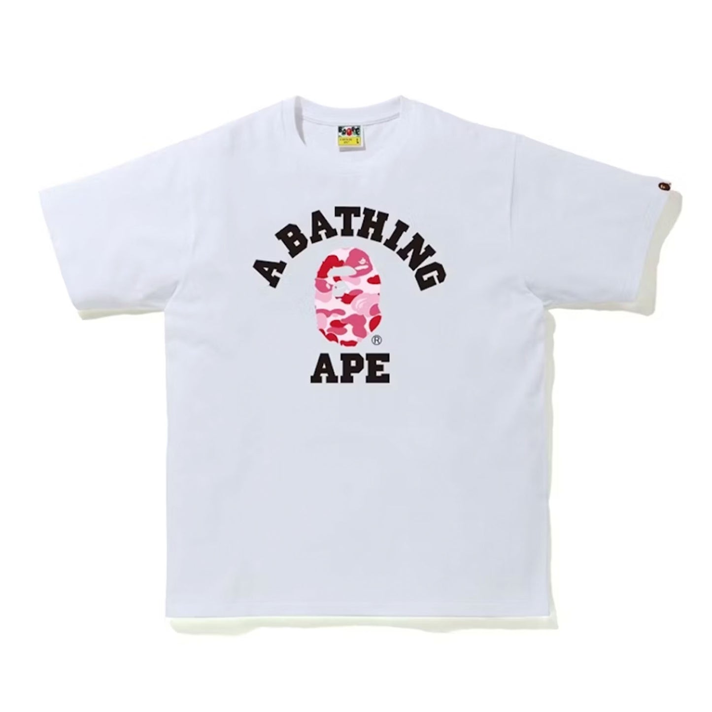 BAPE ABC Camo College Tee White/Pink [USED] - S (Used)