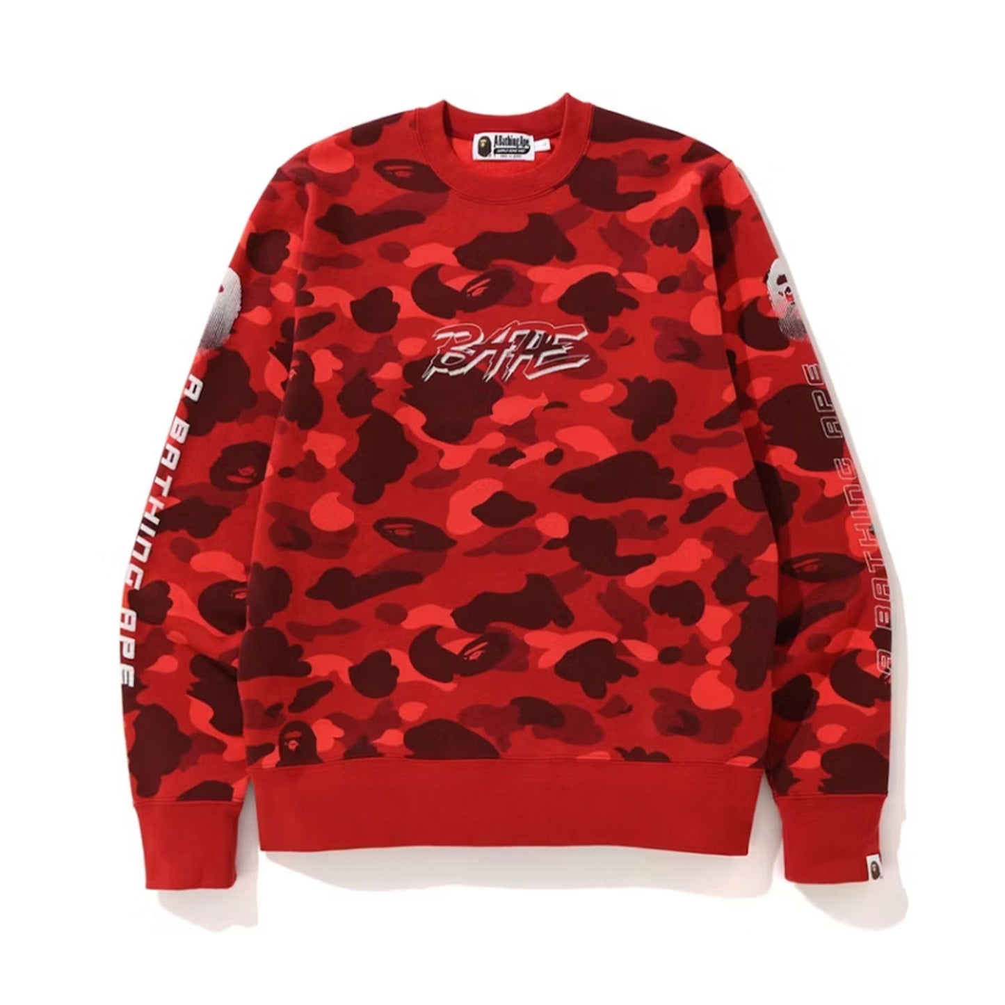 BAPE A Bathing Ape Color Camo Crewneck Red [USED] - 3XL (Used)