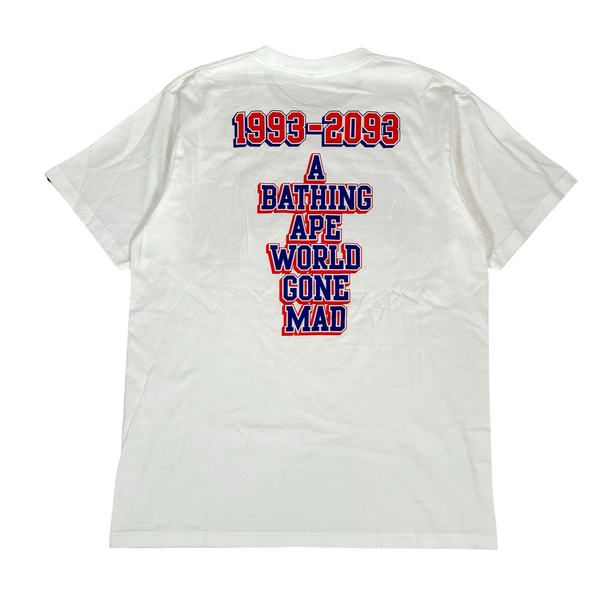 BAPE Baseball Logo Tee White/Blue [USED] - L (Used)