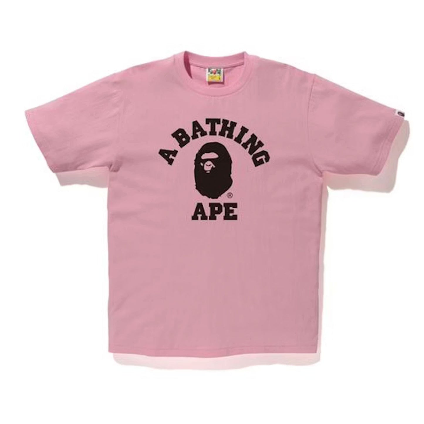 BAPE Bicolor College Tee Pink/Black [USED] - L (Used)