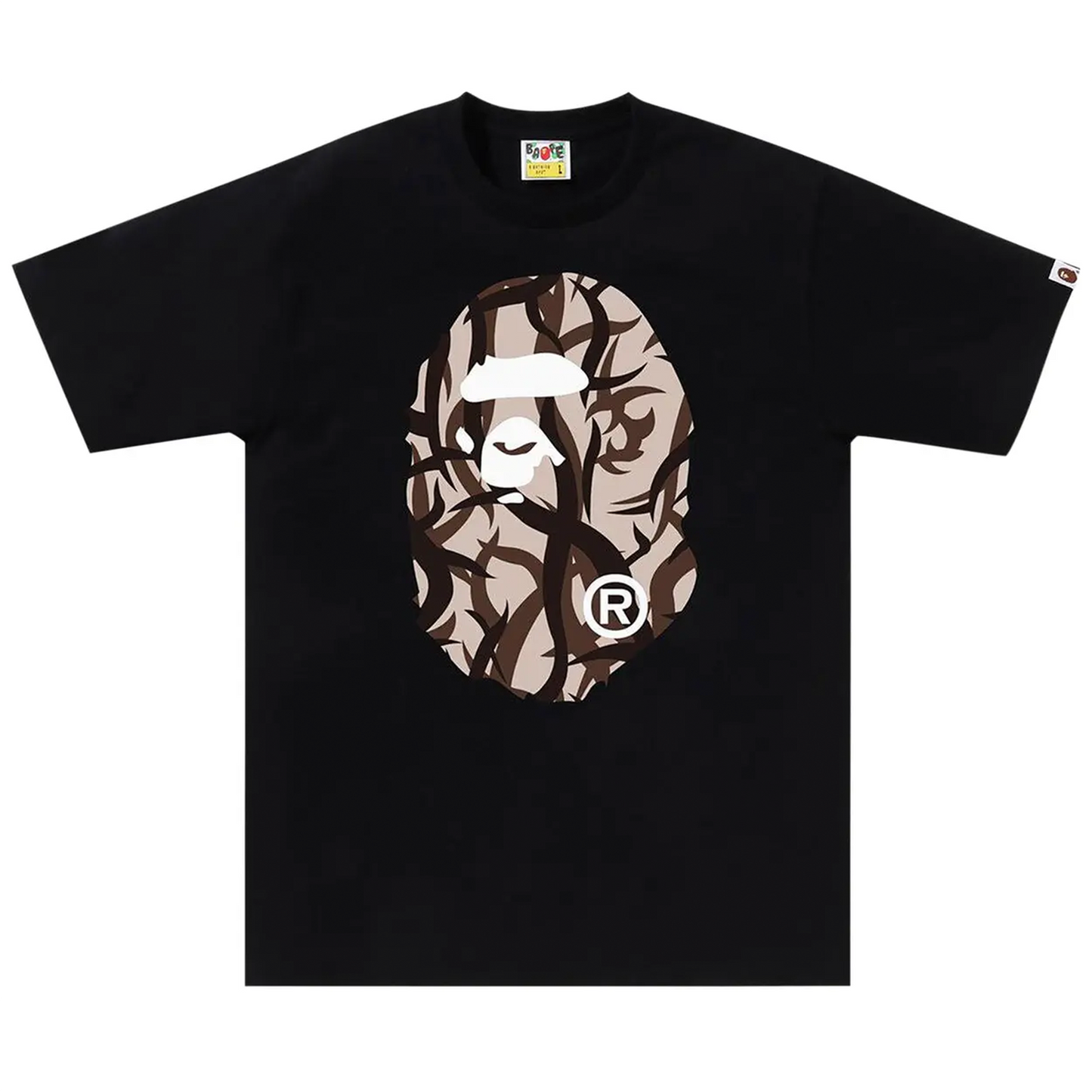 BAPE Trial Camo Big Ape Head Tee Black/Beige [USED] - L (Used)