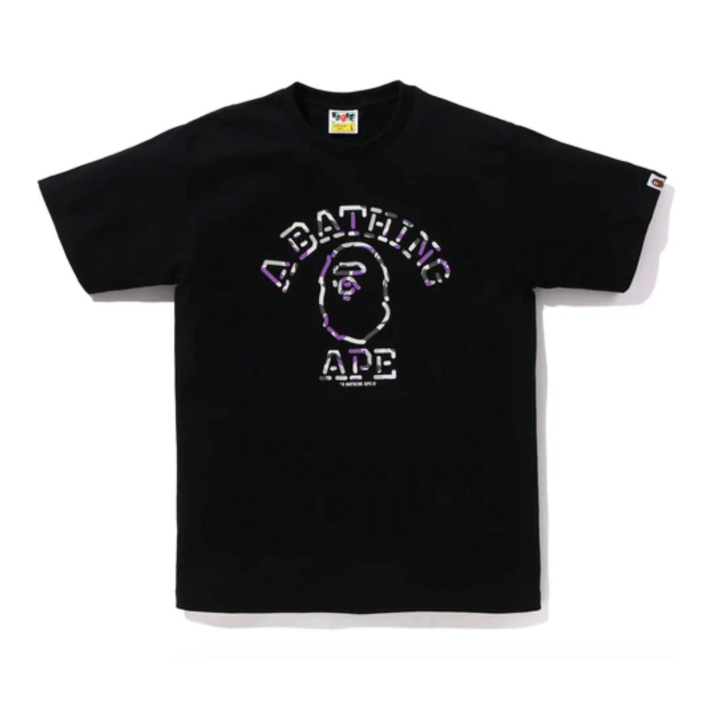 BAPE Color Camo College Tee Purple Camo NYC SOHO [USED] - 2XL (Used)