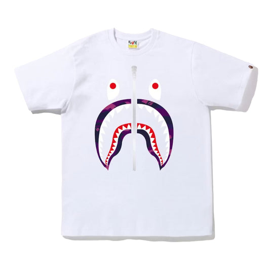 BAPE Color Camo Shark Tee (FW22) White Purple [USED] - XL (Used)