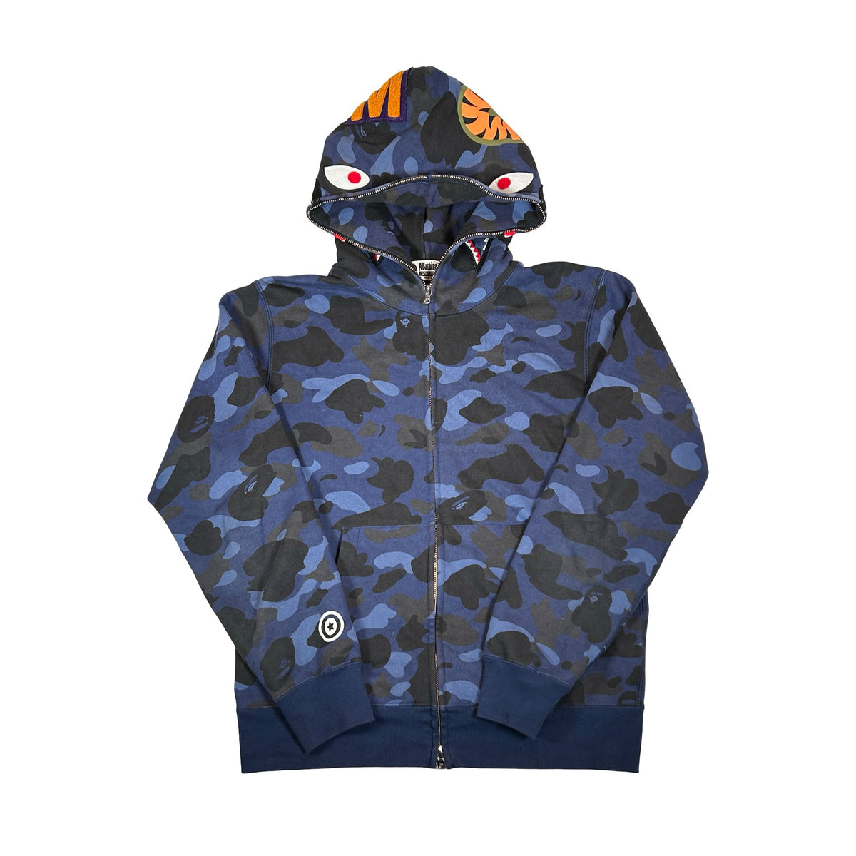BAPE Color Camo Shark Full Zip Hoodie Blue [USED] - M (Used)