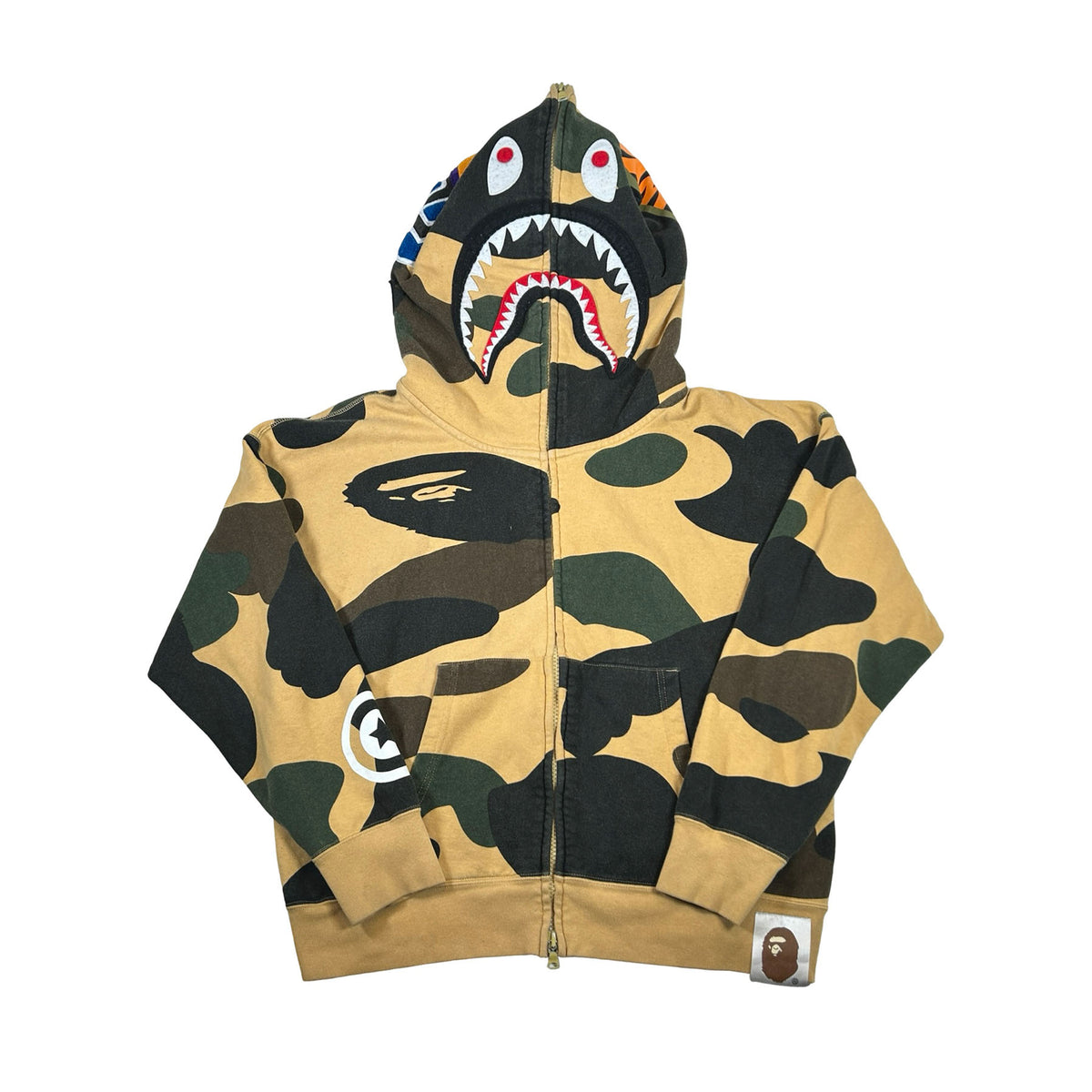 BAPE Giant 1st Camo Shark Loose Fit Full Zip Hoodie Yellow [USED] - S (Used)